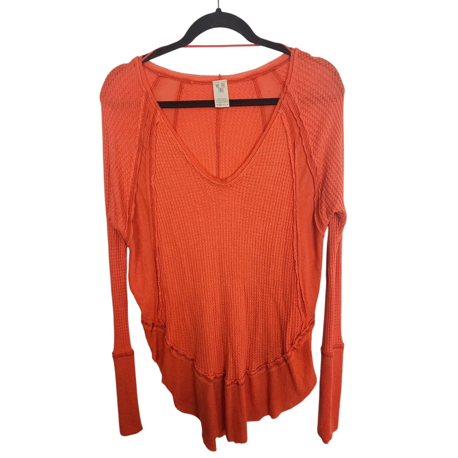 Free People Free People Catalina Orange Waffle Knit Thermal Tunic XS Size XS / US 0-2 / IT 36-38 - 2 Thumbnail
