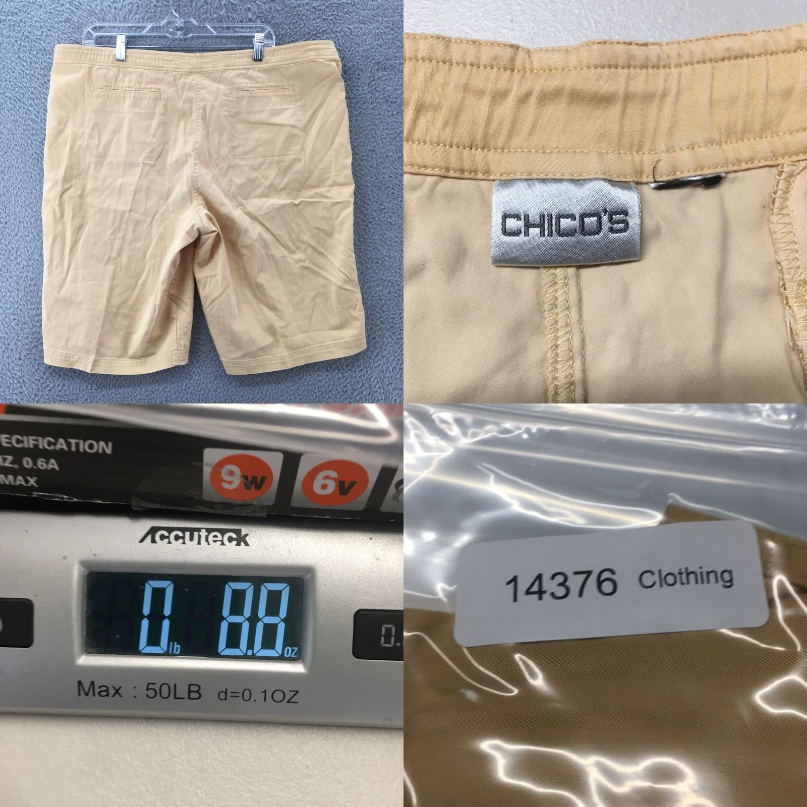 Vintage Chicos Chino Shorts Mens 41 Yellow Flat Front Mid Rise Pockets Zip Fly Casual Size US 41 - 8 Thumbnail