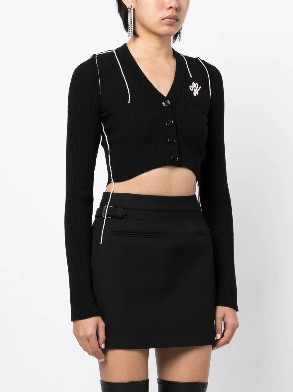Off-White o1y1225 Cardigan in Black/White Size M / US 6-8 / IT 42-44 - 3 Thumbnail