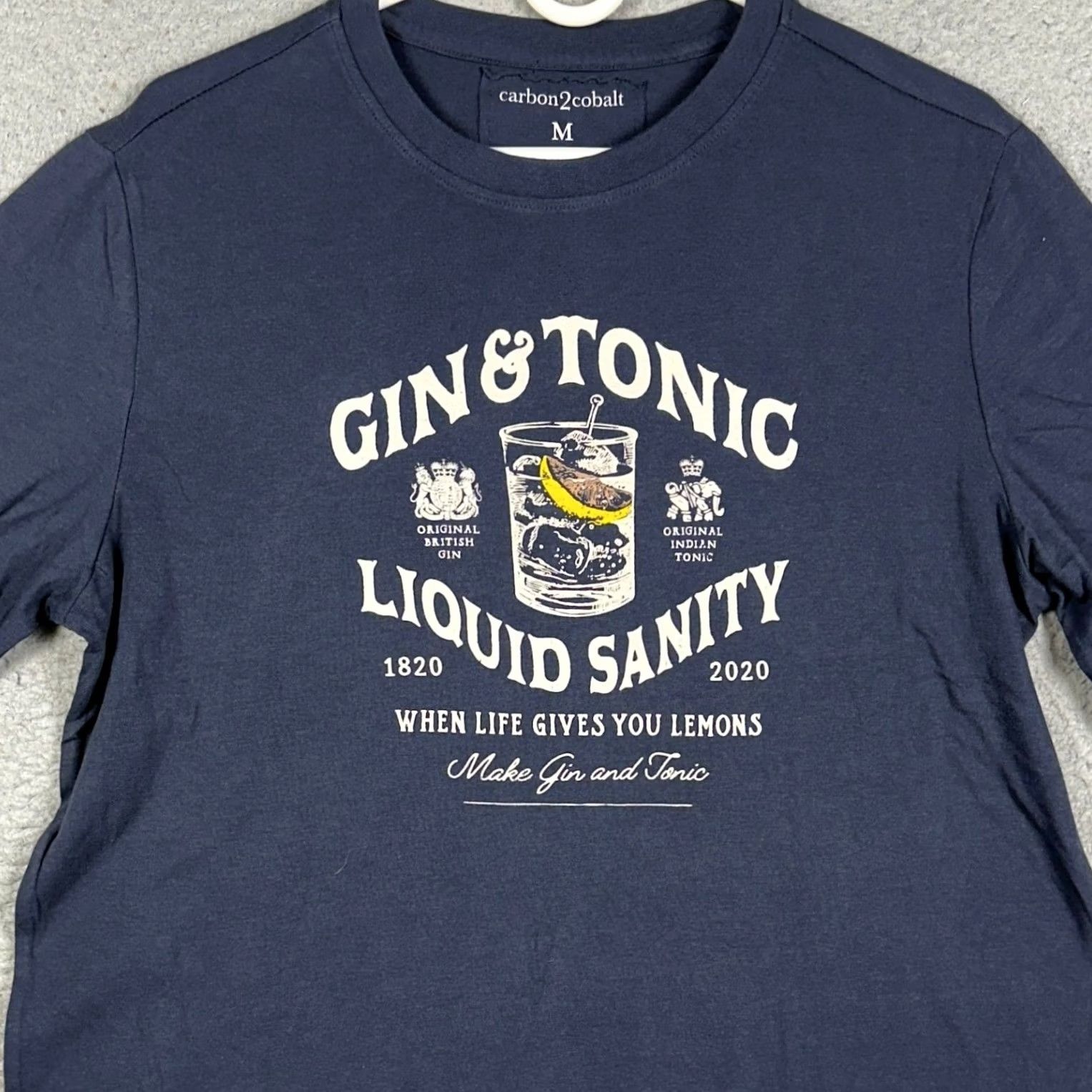 Carbon2Cobalt Carbon2Cobalt Shirt Mens M Blue Gin Tonic Liquid Sanity Short Sleeve Tee Size US M / EU 48-50 / 2 - 2 Thumbnail