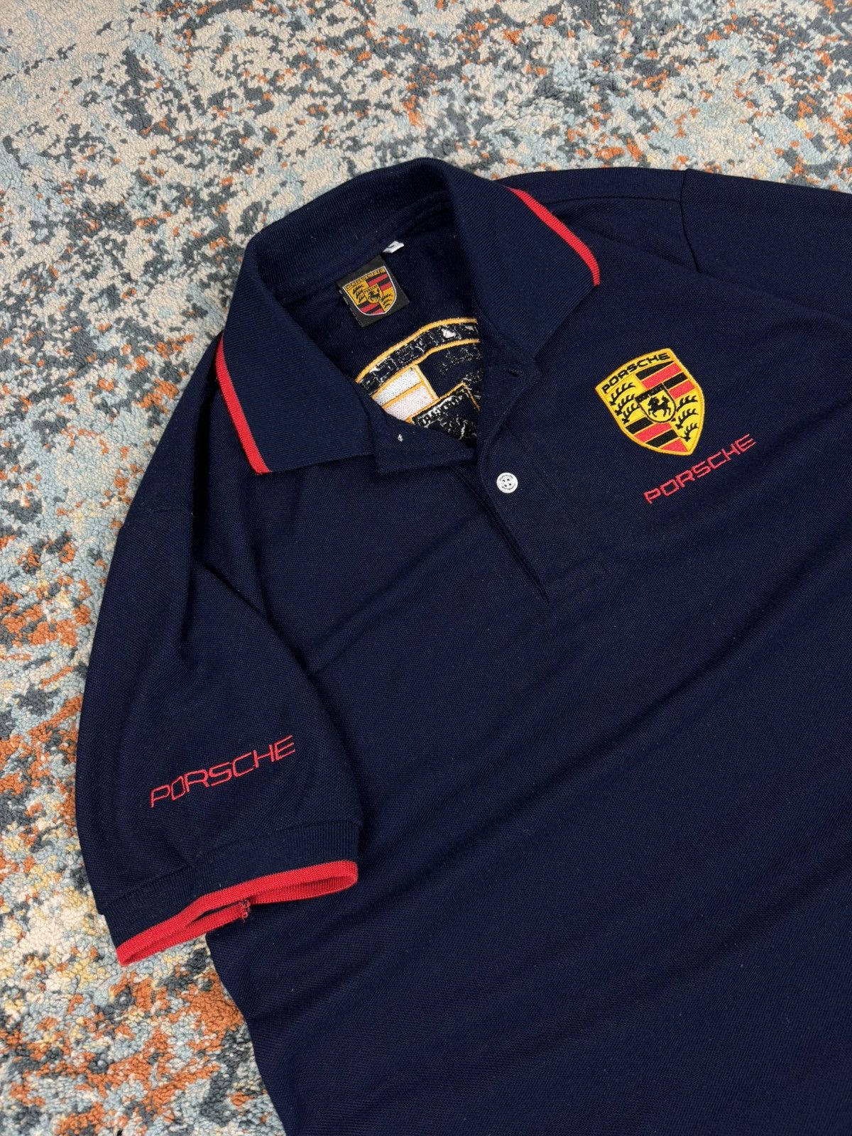 Porsche Design Vintage 90s Porsche embroidered logo polo tee racing Size US M / EU 48-50 / 2 - 7 Thumbnail