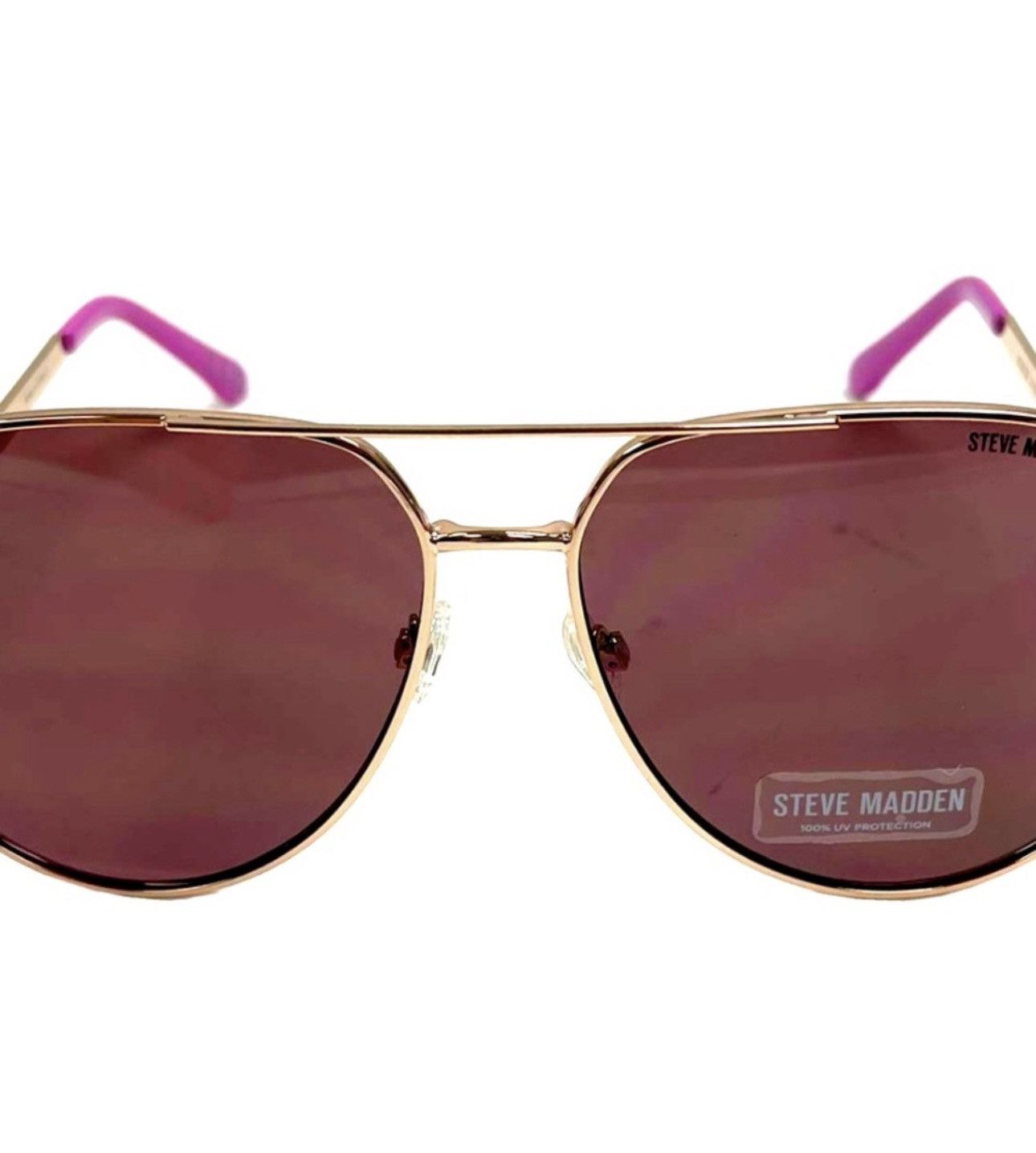 Steve Madden Aviator Pink & Gold Frame Sunglasses