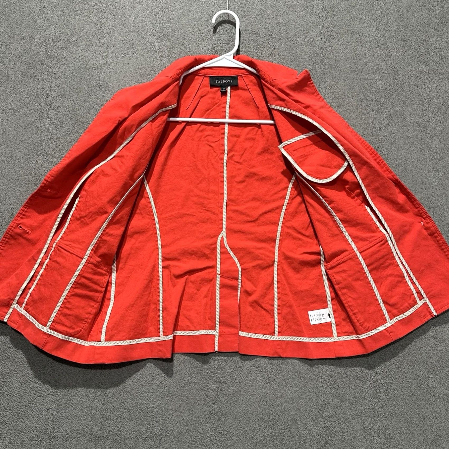 Talbots Talbots Blazer Womens Size 10 Red Two Button Cotton Blend Office Casual EUC Shirt Jacket Blazer Size L / US 10 / IT 46 - 3 Thumbnail
