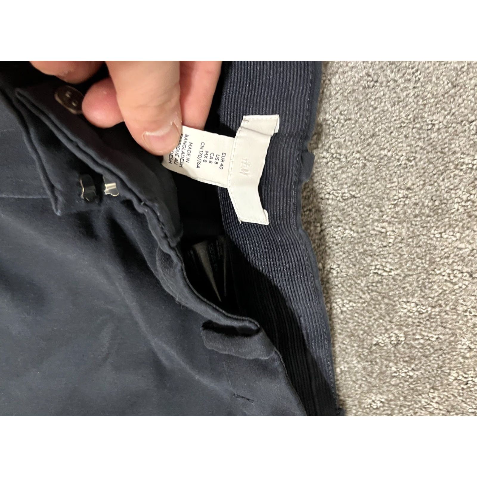 H&M H&M Pants Women 8 Navy Chino Skinny Pocket Cotton Blend Regular Rise 29 Inseam Womens Size 30" / US 8 / IT 44 - 5 Thumbnail