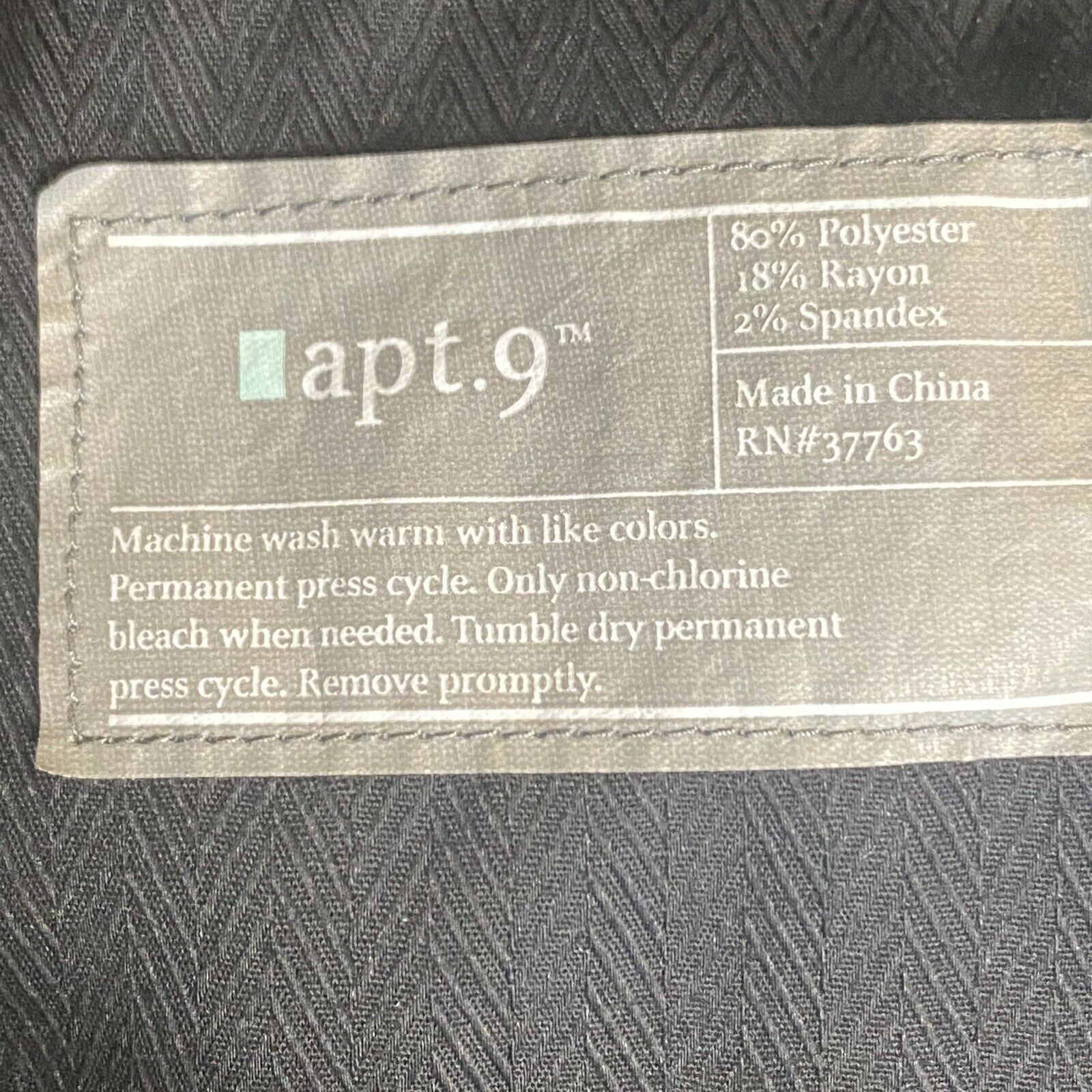 Apt. 9 Apt 9 Mens Dress Pants 36x32 Black Straight Leg Polyester Size US 36 / EU 52 - 4 Thumbnail