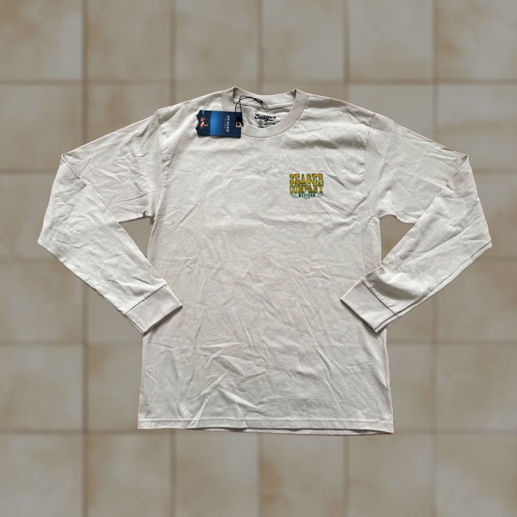 Vintage Seager Long Sleeve T-Shirt Men’s M Cream Cotton Pockets Shirt Vintage: No Size US M / EU 48-50 / 2 - 1 Thumbnail