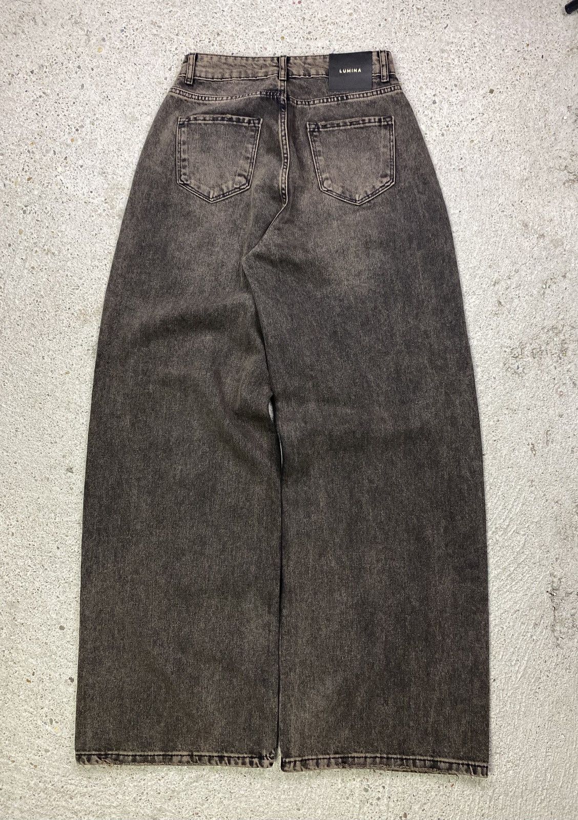 Vintage Lumina denim jeans brown autumn grey wide leg baggy fit Size 28" / US 6 / IT 42 - 2 Thumbnail