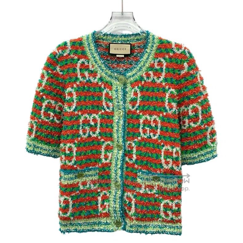 Gucci Gucci Colour block logo jacquard full-print striped cotton Size L / US 10 / IT 46 - 1 Thumbnail