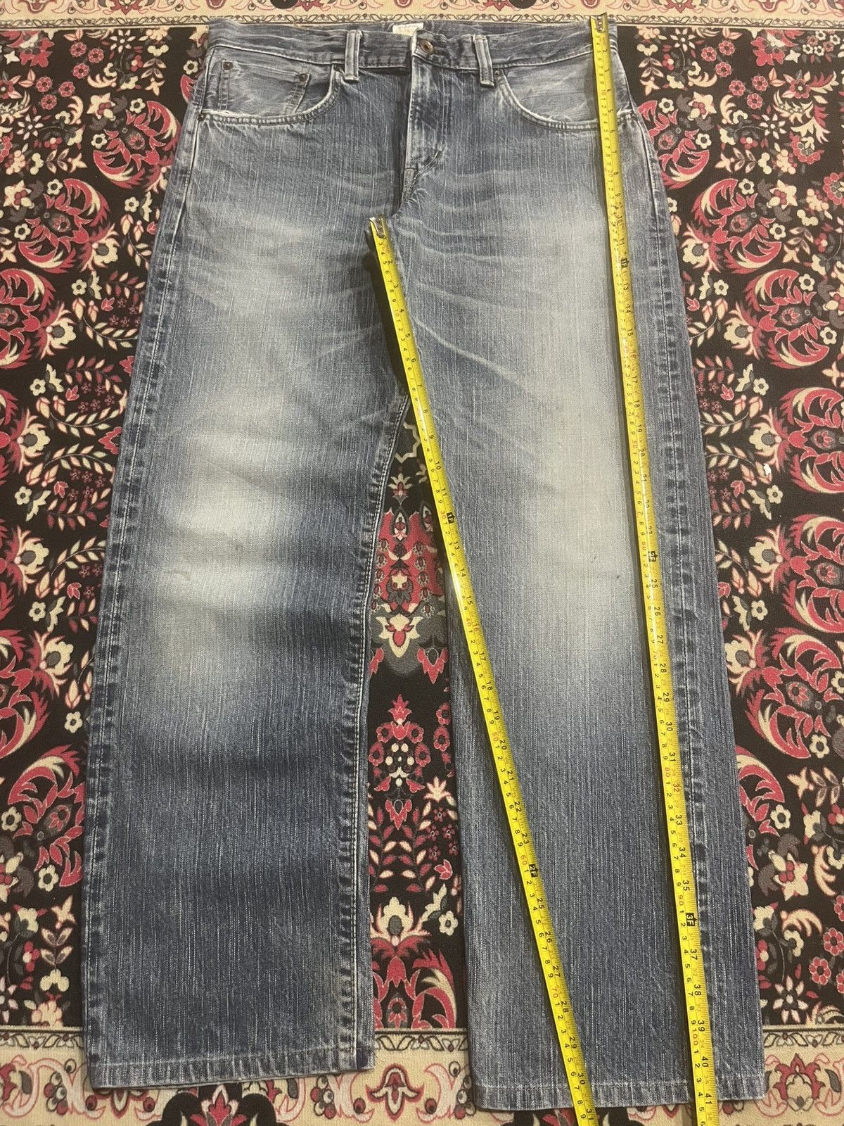 Edwin Vintage Edwin Japan 505ZX Blue Faded Washed Selvedge Jeans Size US 32 / EU 48 - 13 Thumbnail