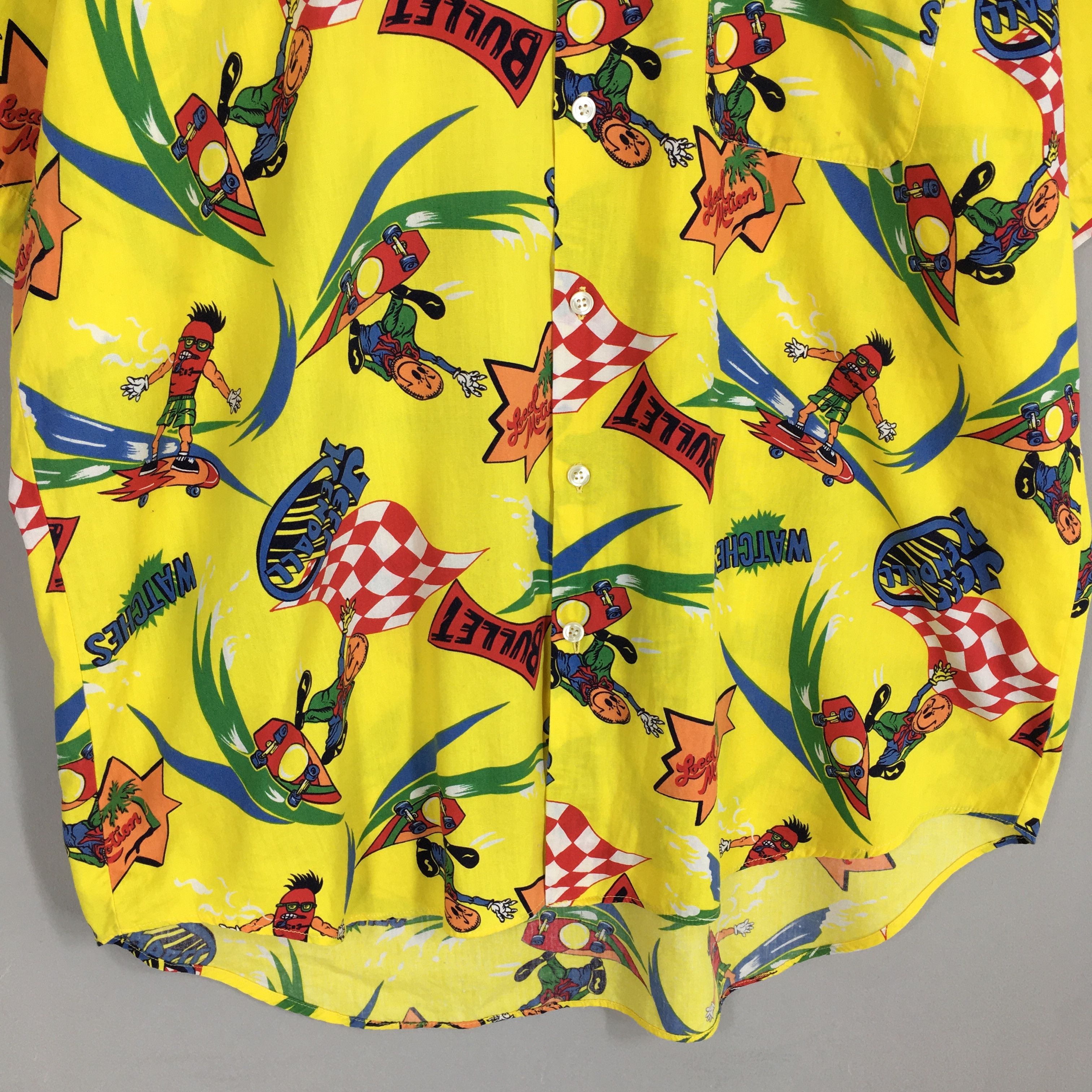 Santa Cruz Skateboards Vintage 80's Jeff Kendall Bullet Skateboarding Aloha Shirt Size US XL / EU 56 / 4 - 4 Thumbnail
