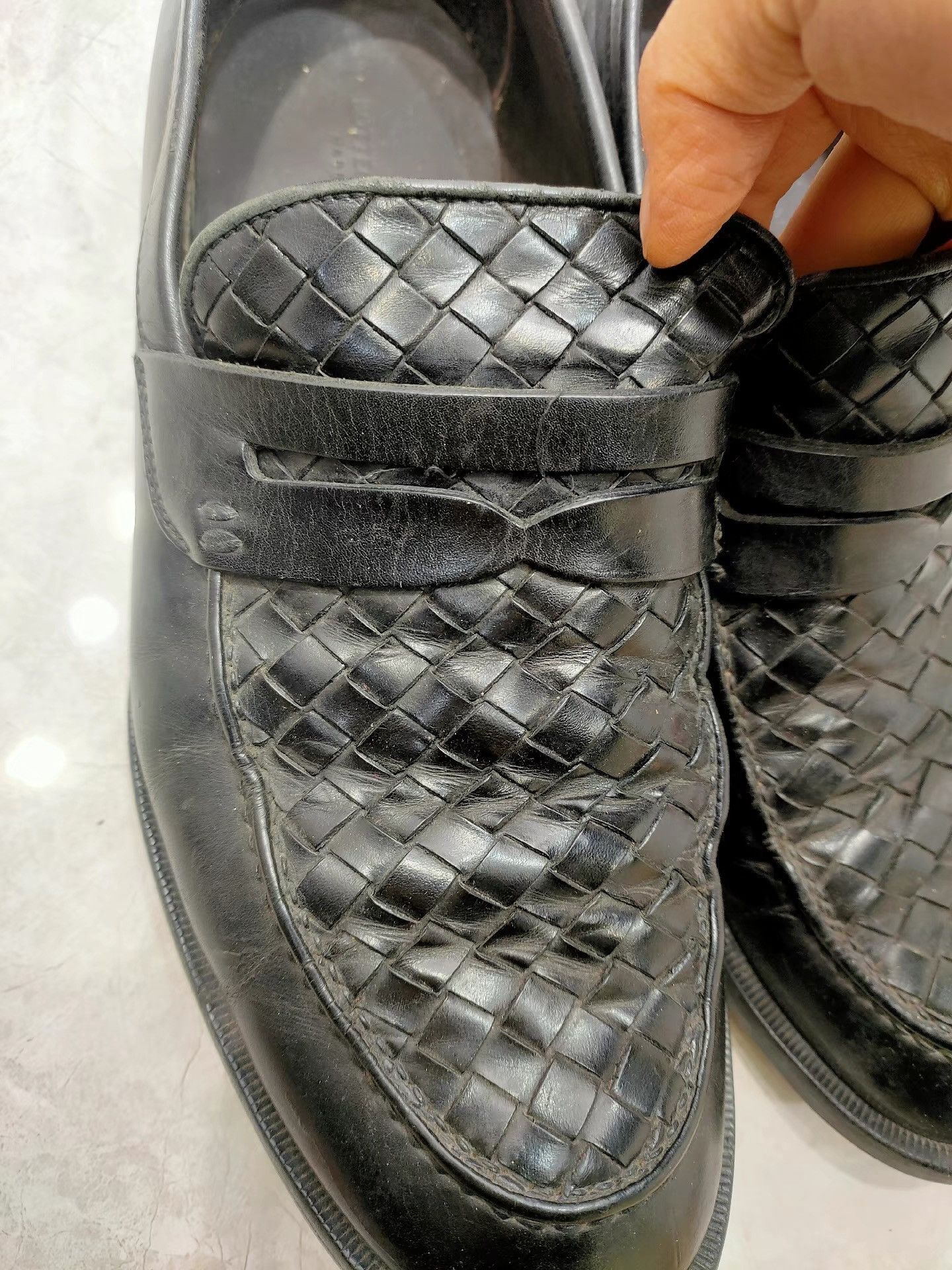 Bottega Veneta BOTTEGA VENETA Men's Woven Leather Shoes K29 Size US 7.5 / EU 40-41 - 2 Thumbnail