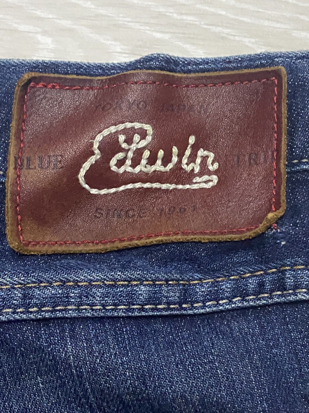 Edwin Vintage Edwin Blue Trip Hybrid Distressed Loose Jeans Size US 31 - 12 Thumbnail