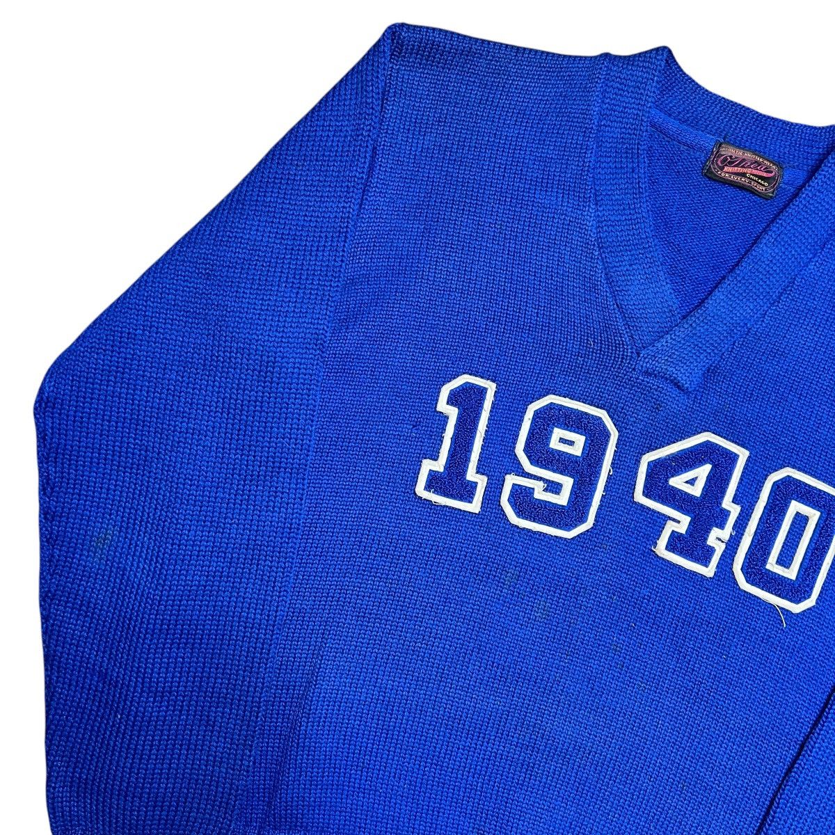Vintage Vintage 1940 O’Shea Knitting Mills Chicago Blue Knit Sweater Size US L / EU 52-54 / 3 - 16 Thumbnail