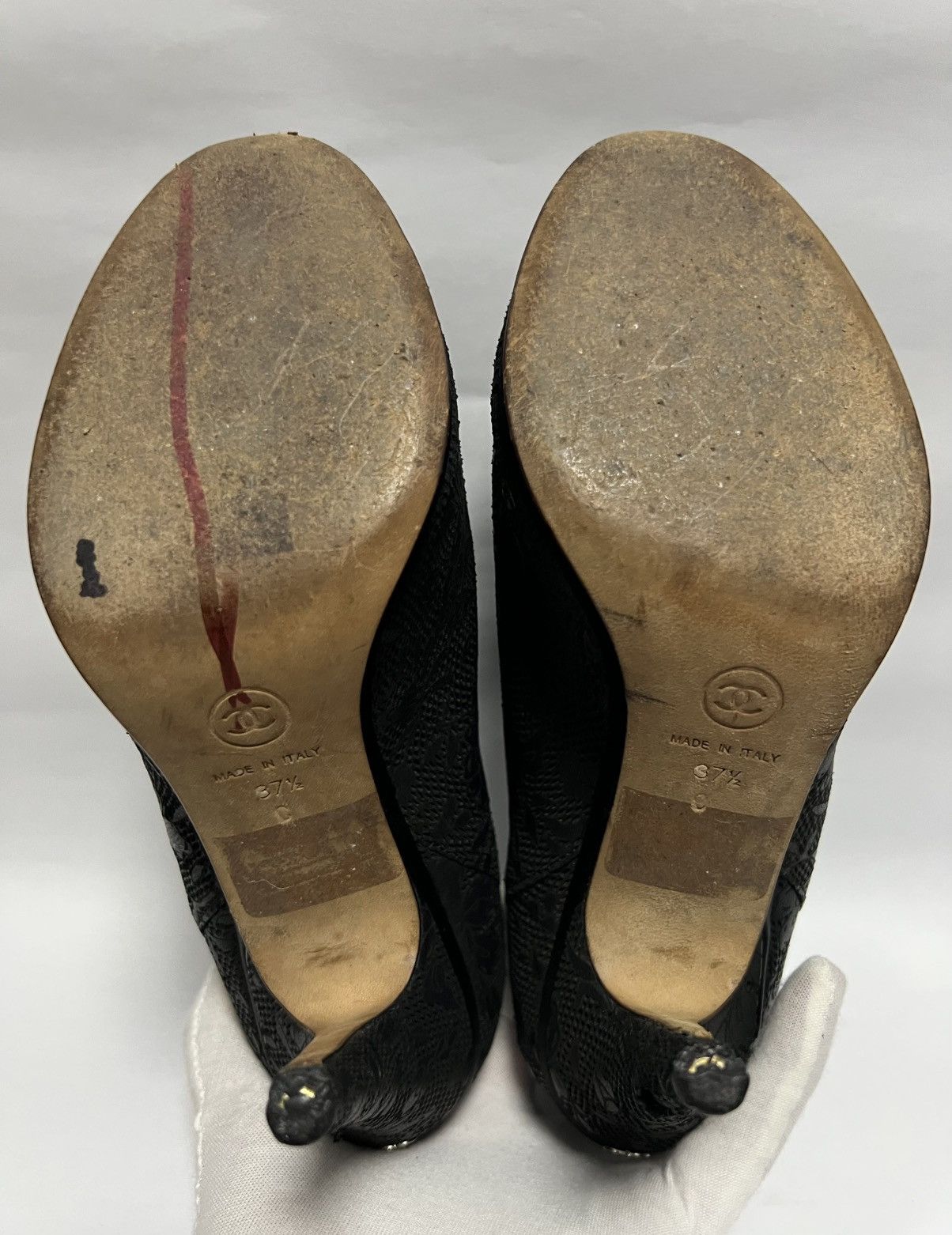 Chanel Chanel - Lace Coco Mark Open Toe Short Boots Size US 7.5 / IT 37.5 - 11 Thumbnail