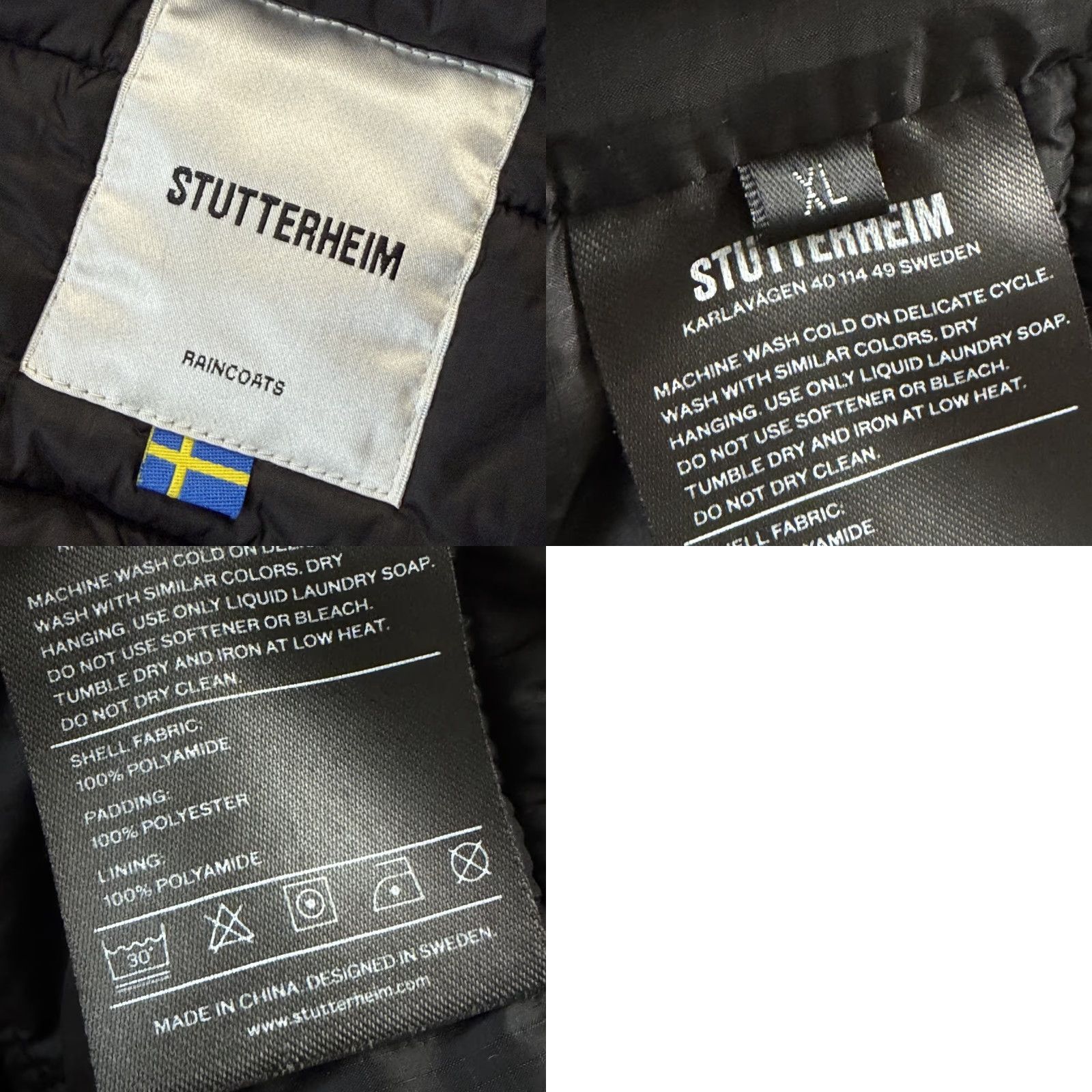 Stutterheim Stutterheim Jacket Mens XL Black Rain Coat Hooded Full Zip Insulated Quilted Size US XL / EU 56 / 4 - 9 Thumbnail