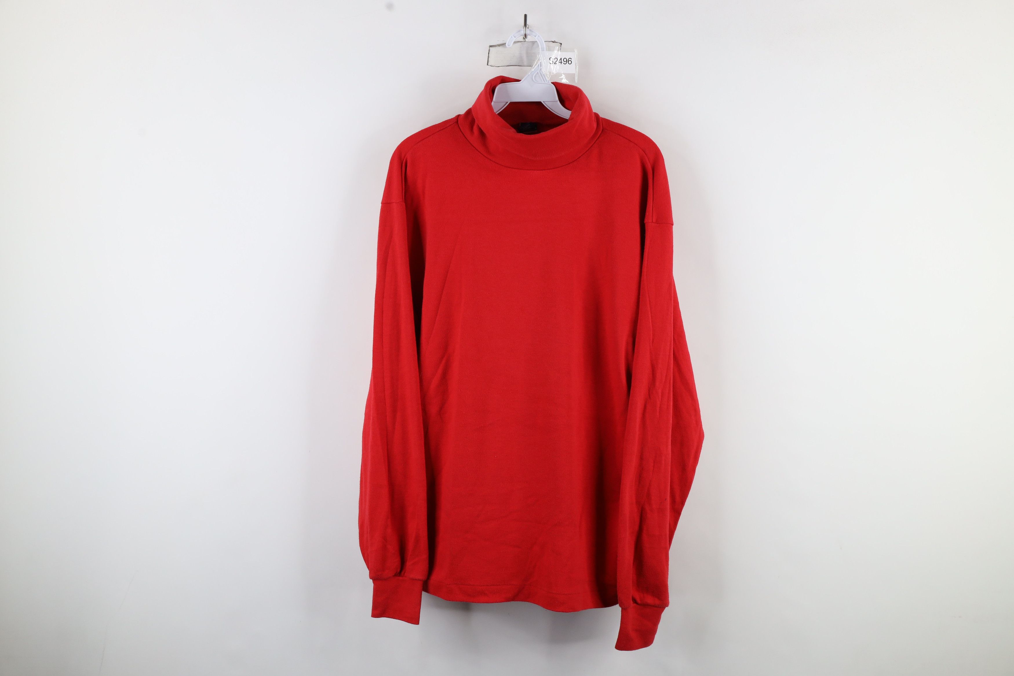 Lands' End × Vintage Vintage 90s Lands End Blank Turtleneck T-Shirt Red USA Size US L / EU 52-54 / 3 - 1 Thumbnail
