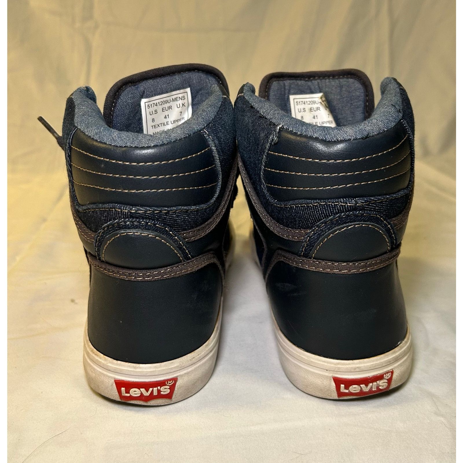 Levi's Vintage Levi Men’s Denim High Top Sneakers US Size 8 Size US 8 / EU 41 - 4 Thumbnail