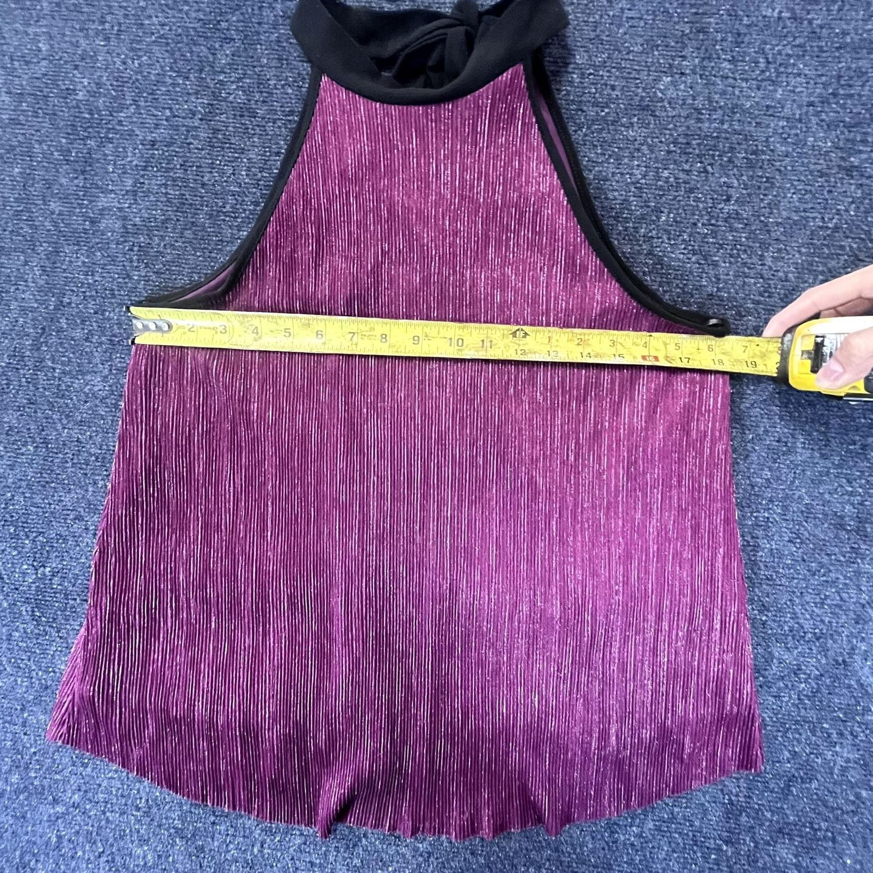 Vintage VINTAGE Rue21 Top Womens Large Purple Metallic Sleeveless High Neck Pleated Tank Y2K Size L / US 10 / IT 46 - 3 Thumbnail
