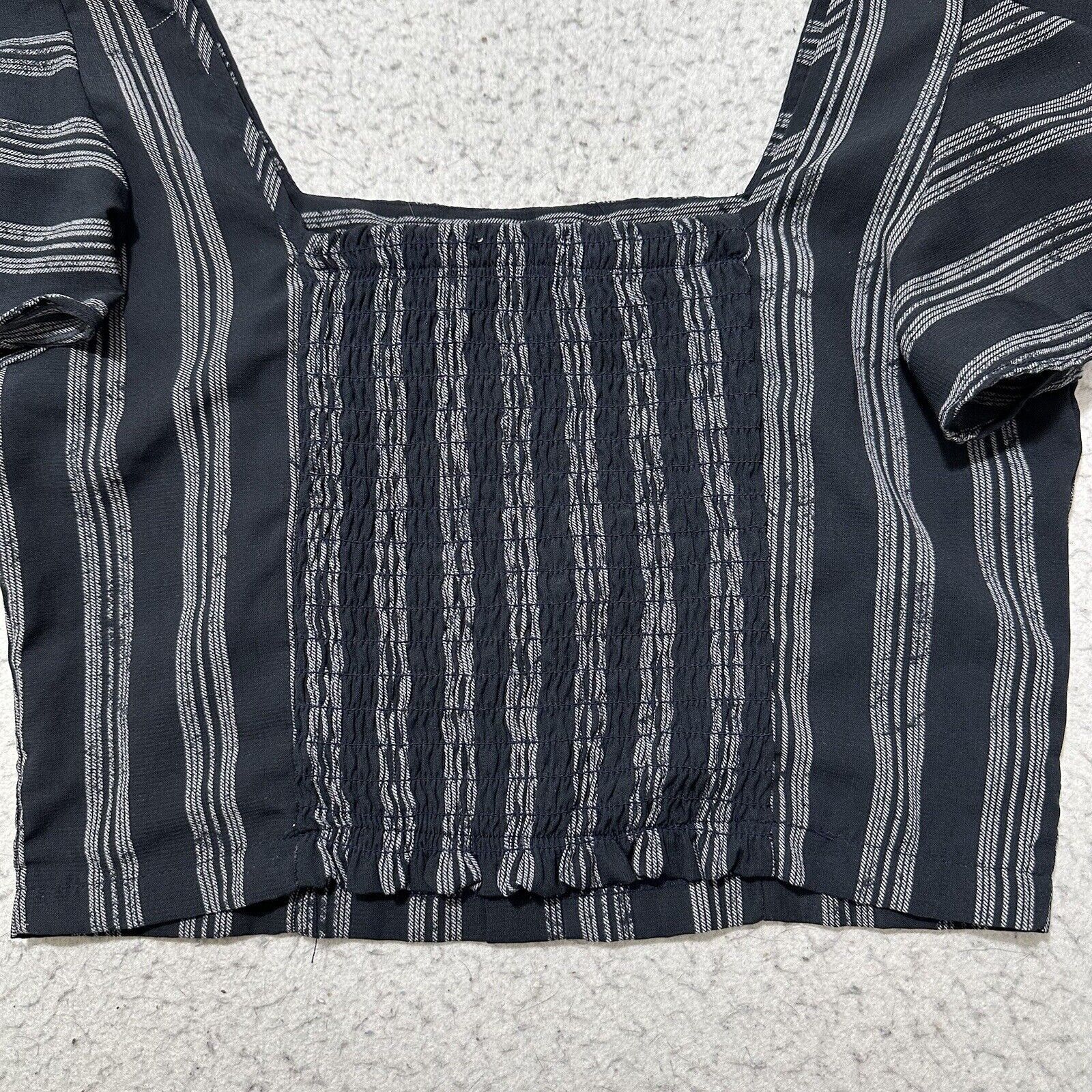 Other Sienna Sky Small Blue White Stripe Button Front Crop Top Size S / US 4 / IT 40 - 9 Thumbnail