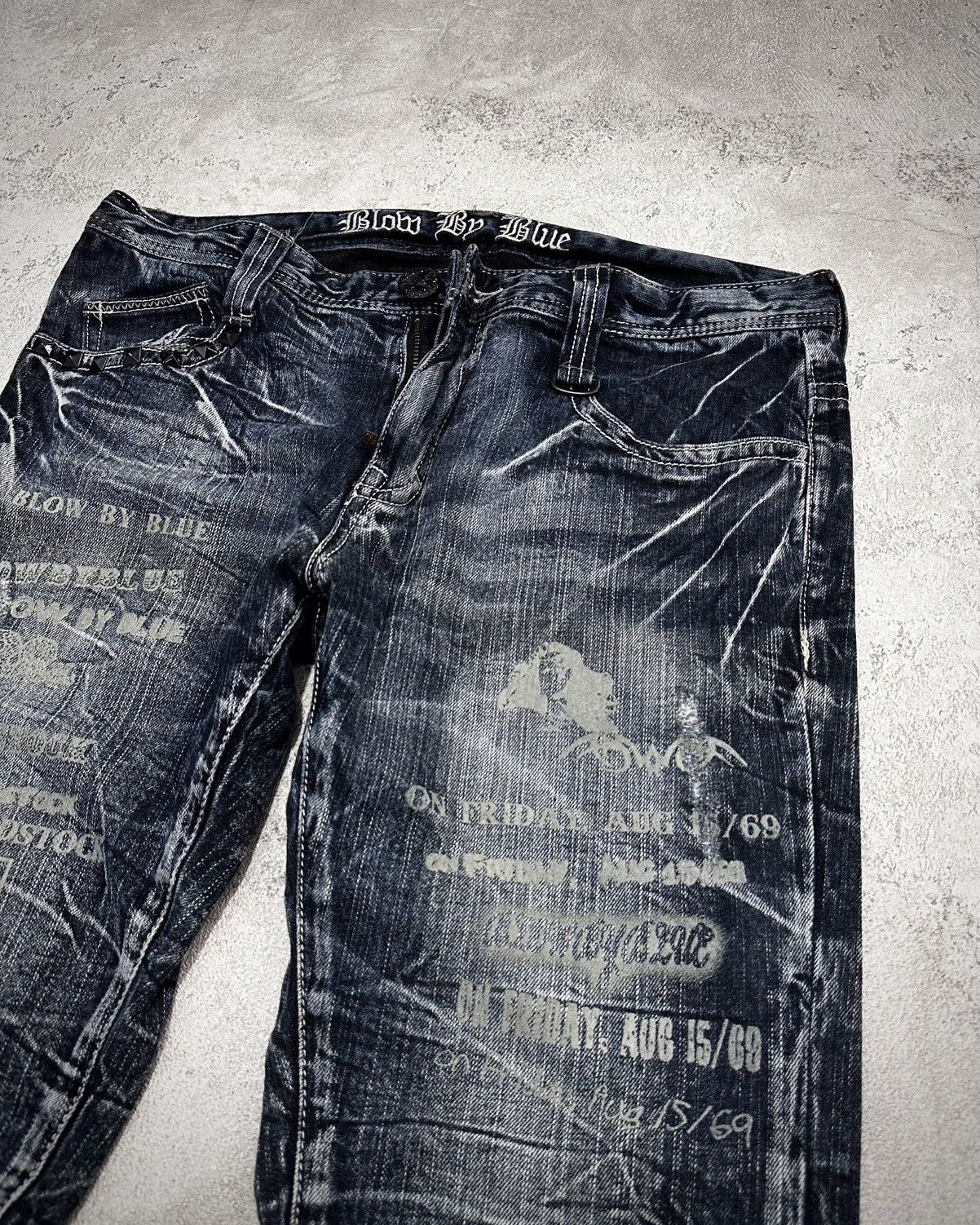 Japanese Brand Blow By Blue Japan Faded Jeans Lgb Ifsixwasnine Style Size US 32 / EU 48 - 3 Thumbnail