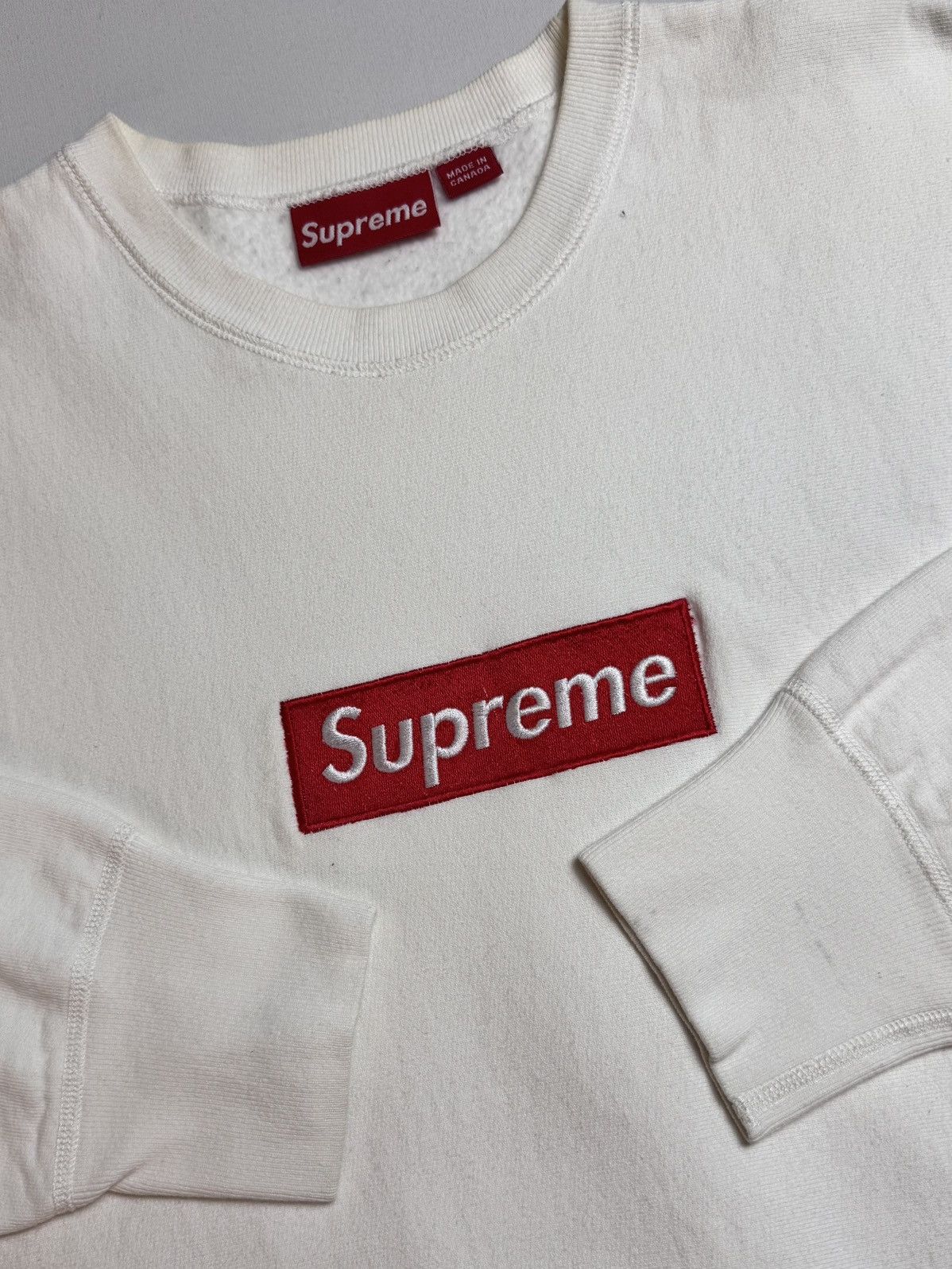 Supreme Supreme Red on White Box Logo Crewneck 2003 Size US XL / EU 56 / 4 - 3 Thumbnail