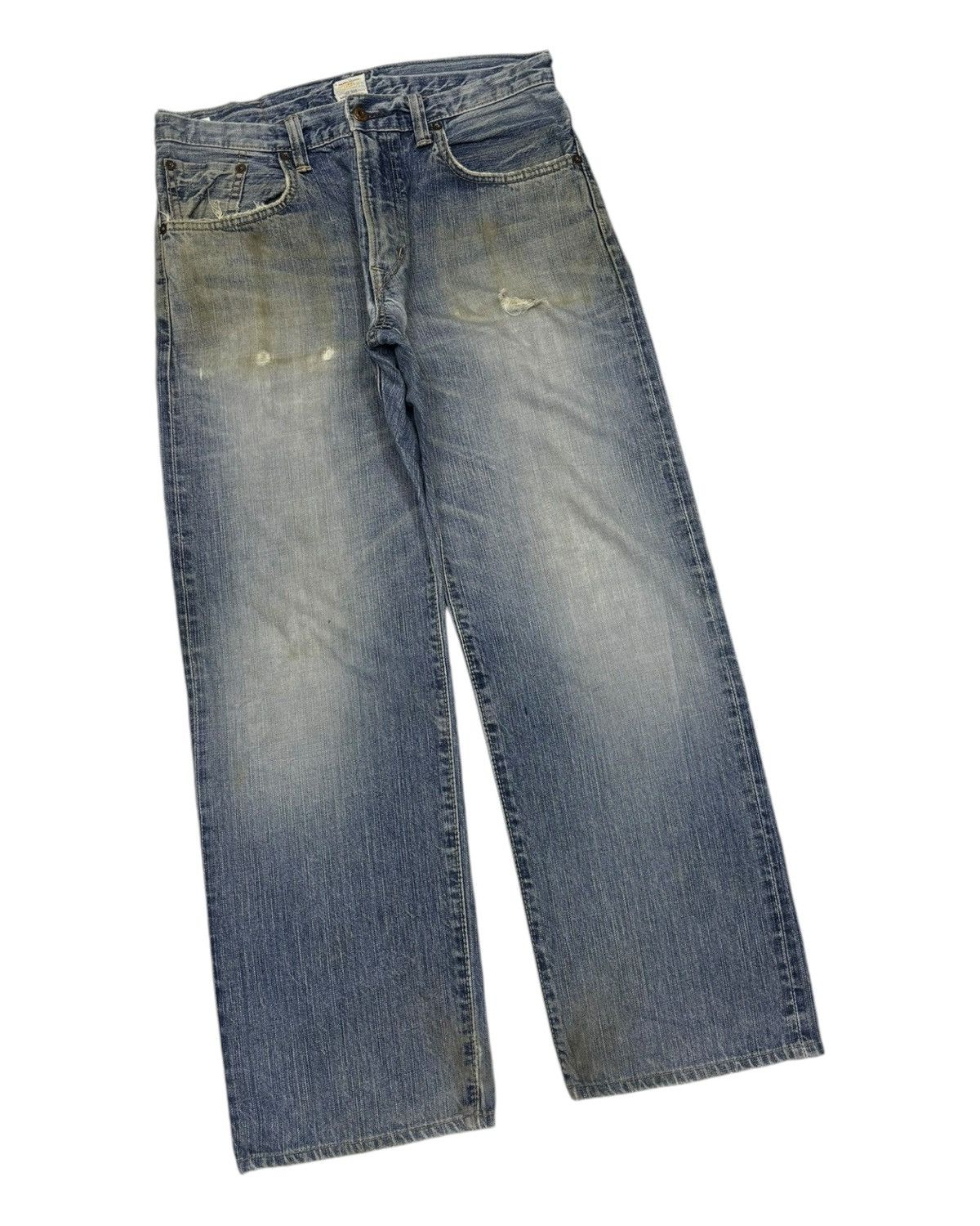 Edwin 🔥EDWIN 505z BAGGY JEANS DISTRESSED DENIM SELVEDGE JEANS Size US 32 / EU 48 - 6 Thumbnail