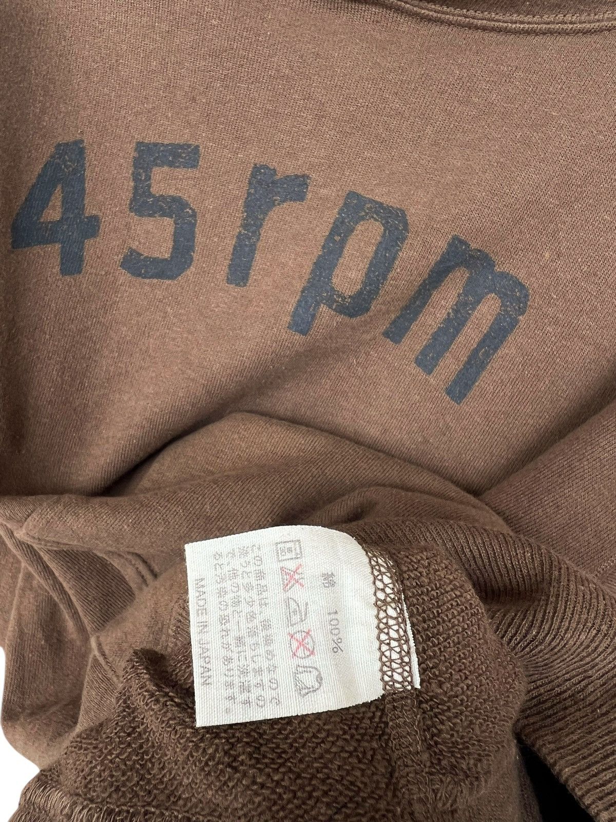 45rpm Vintage 45RPM Spellout Logo Brown Hoodie Size US S / EU 44-46 / 1 - 8 Thumbnail