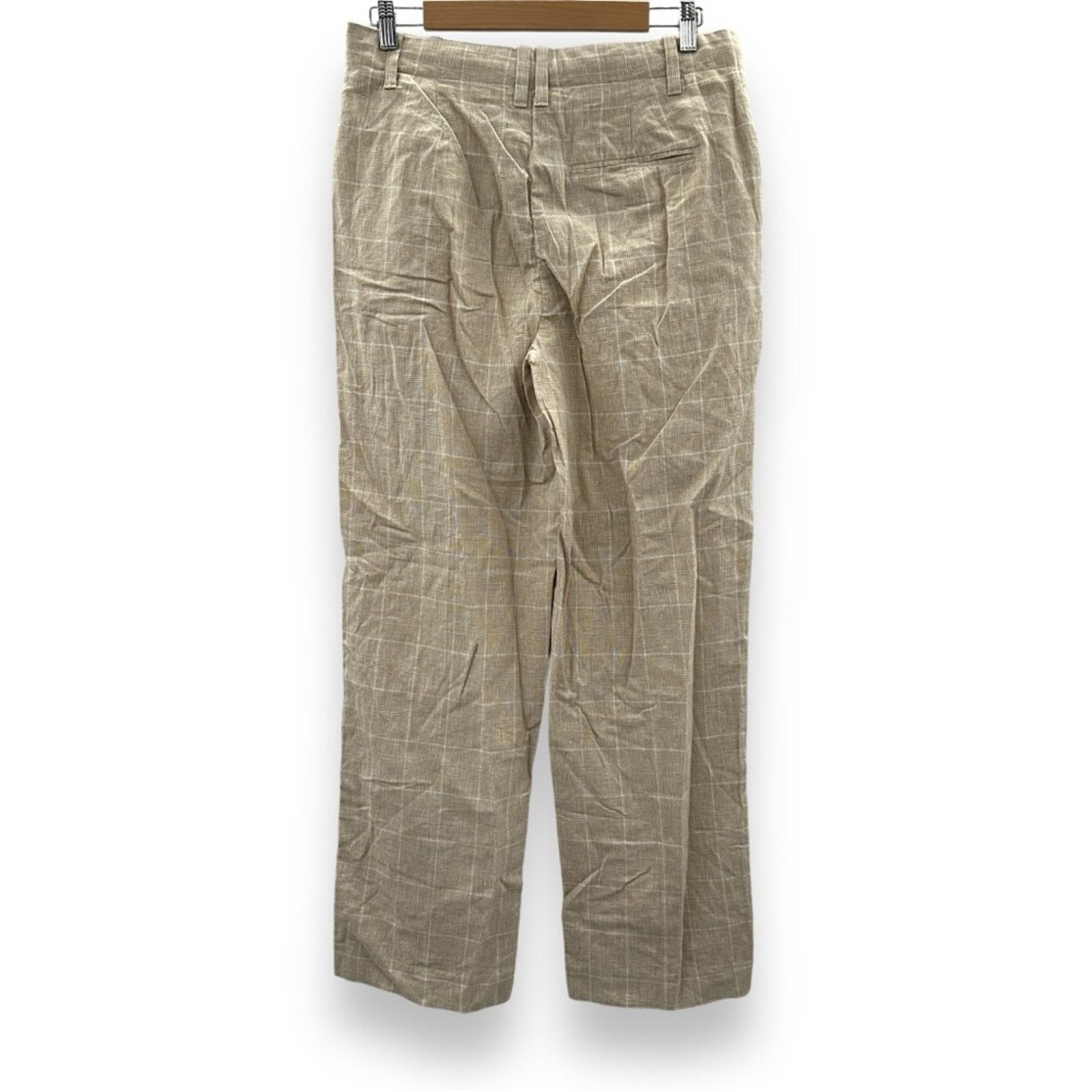 Madewell Madewell Mid-Rise Straight Leg Pants in Plaid Linen Blend Size 28" / US 6 / IT 42 - 6 Thumbnail