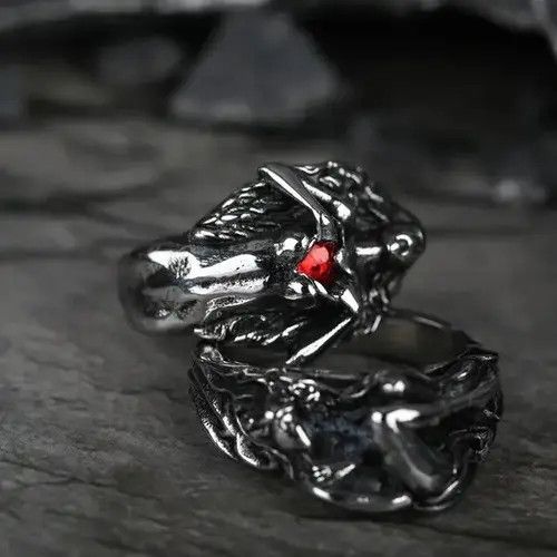 Japanese Brand Demon Girl Ring Heart Devil Goth Punk Rock Jewelry Chrome Size ONE SIZE - 3 Thumbnail