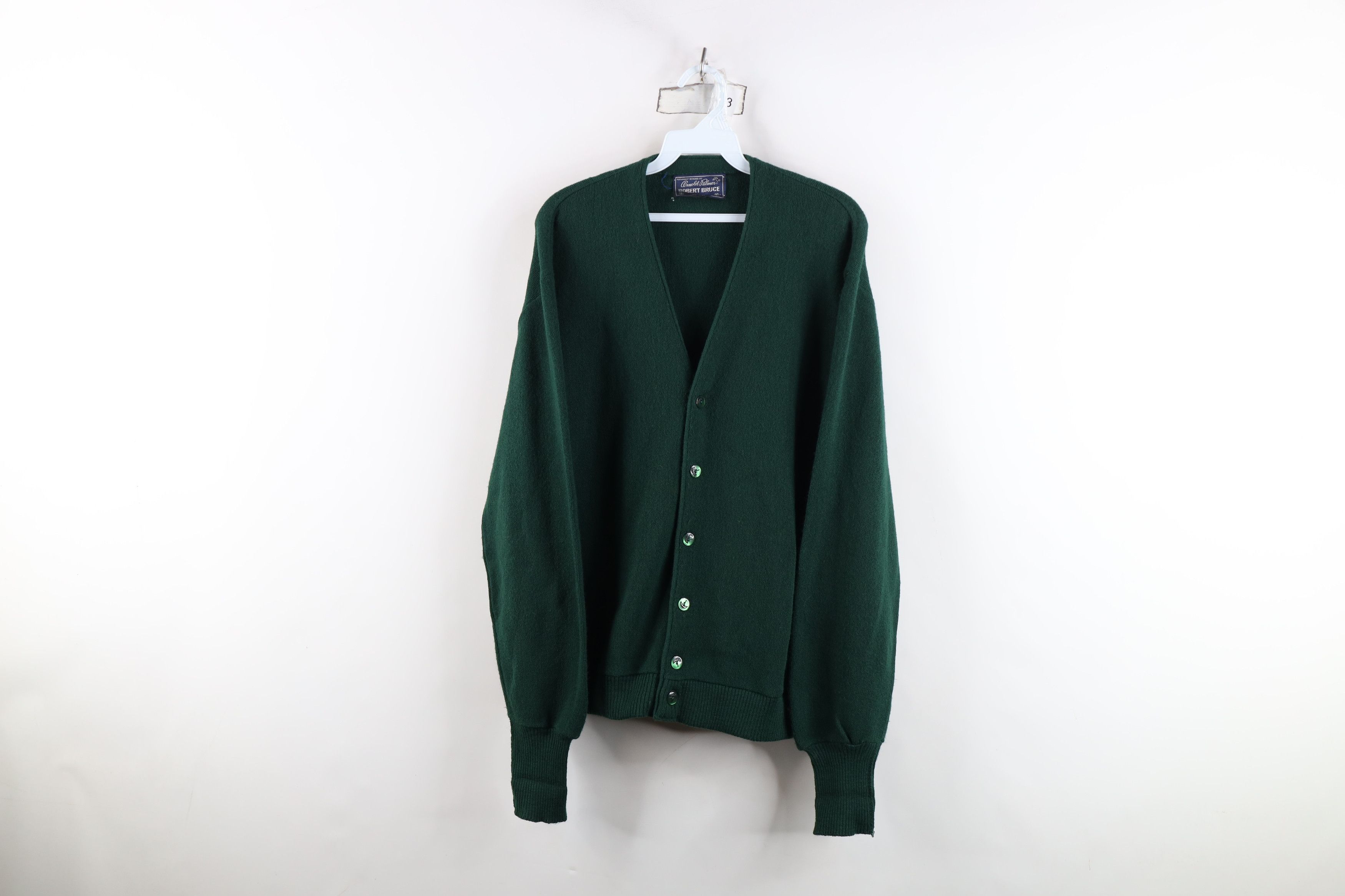 Vintage Vintage 70s Streetwear Cobain Cardigan Sweater Green USA Size US XL / EU 56 / 4 - 1 Thumbnail