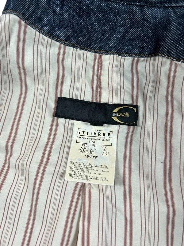 Just Cavalli Just Cavalli Paneled Denim Moto Jacket, Italy, c.2000s Size US S / EU 44-46 / 1 - 10 Thumbnail