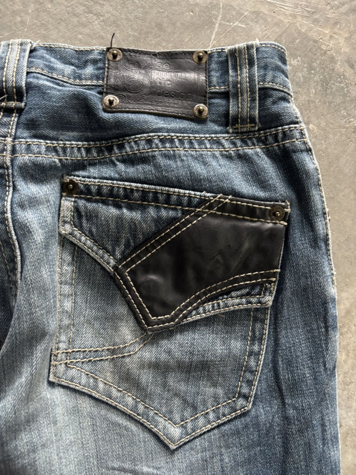 Hysteric Glamour × semanticdesign SICK FLARE DISTRESSED SEMANTIC DESIGN WASHED LEATHER POCKET Size US 29 - 17 Thumbnail