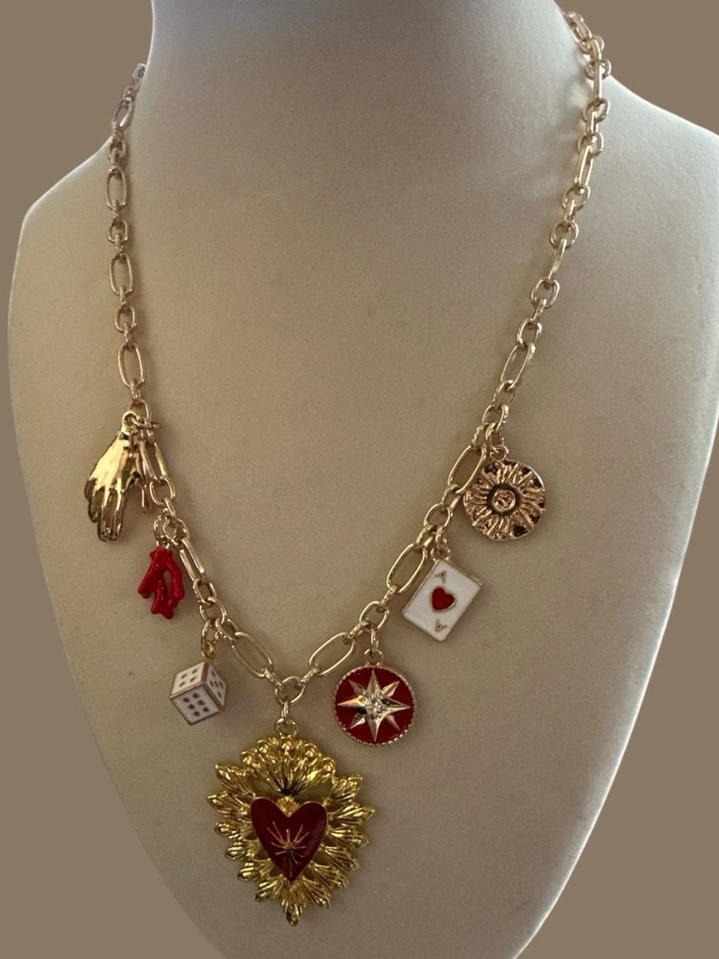 Other 33-Bold Heart & dice charm necklace Size ONE SIZE - 2 Thumbnail