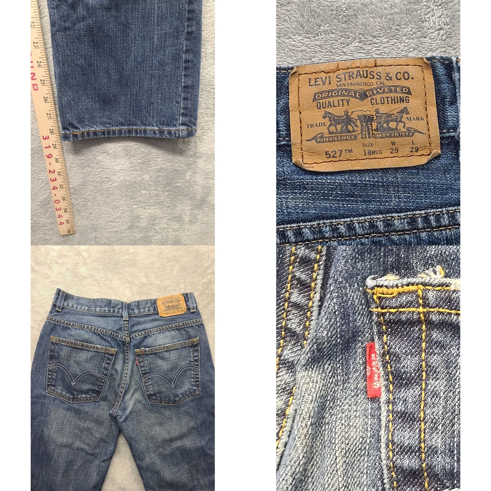Levi's VINTAGE Levi's 527 Jeans Womens 18x29 Regular Fit Bootcut Distressed 90s Western Cowgirl Blue Jeans Women Regular Size 18 Mens? Size 40" / US 18 - 8 Thumbnail