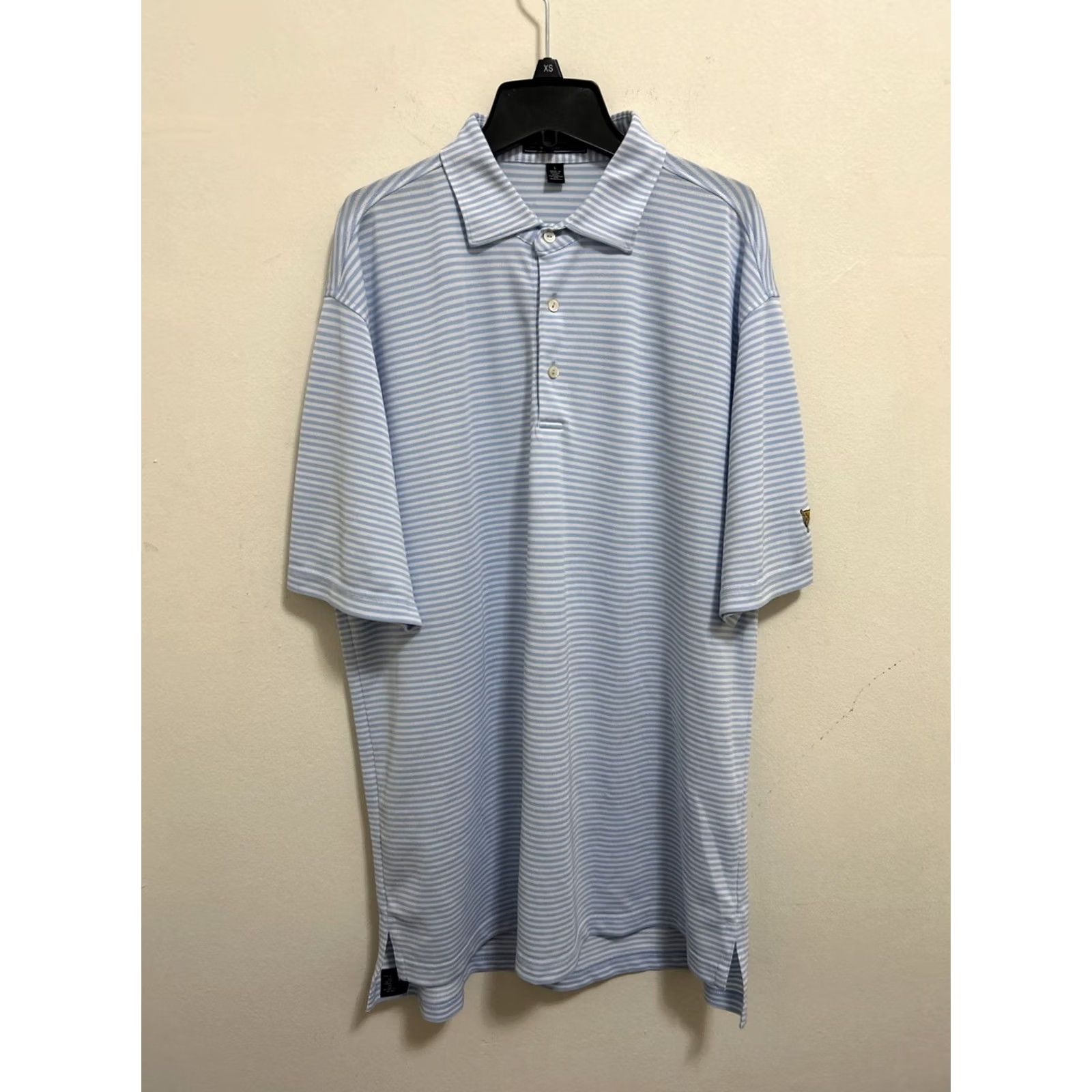 Peter Millar VINTAGE Peter Millar Summer Comfort Polo Shirt Mens L Blue White Striped S/S Polo Shirt Size US L / EU 52-54 / 3 - 2 Thumbnail