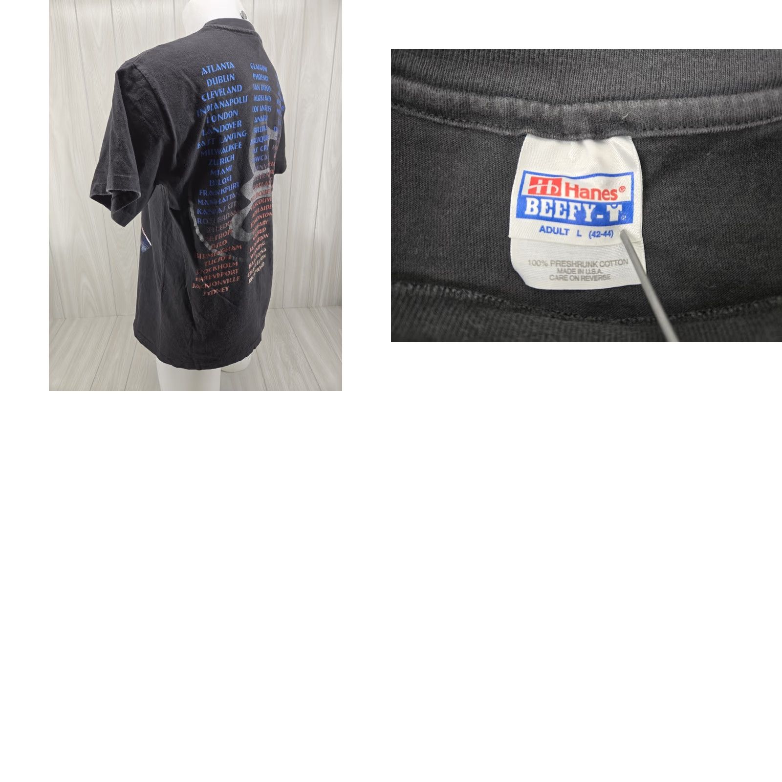 Hanes VINTAGE Garth Brooks Fresh Horses Concert Tour T-Shirt Sz Large Hanes Beefy-T Mens Short Sleeve Black 1996 VTG Distressed Graphic Print Size US L / EU 52-54 / 3 - 10 Thumbnail
