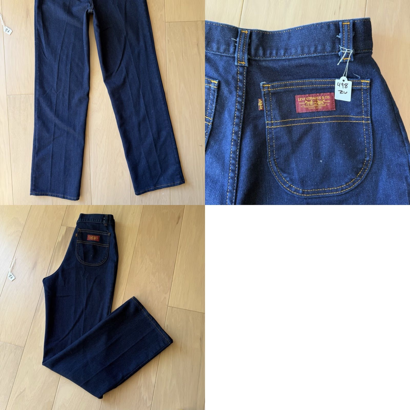 Levi's VINTAGE Levis Jeans 829 Bell Bottom 26 Blue Women 70s Flares Made In USA 684 Size 26" / US 2 / IT 38 - 8 Thumbnail