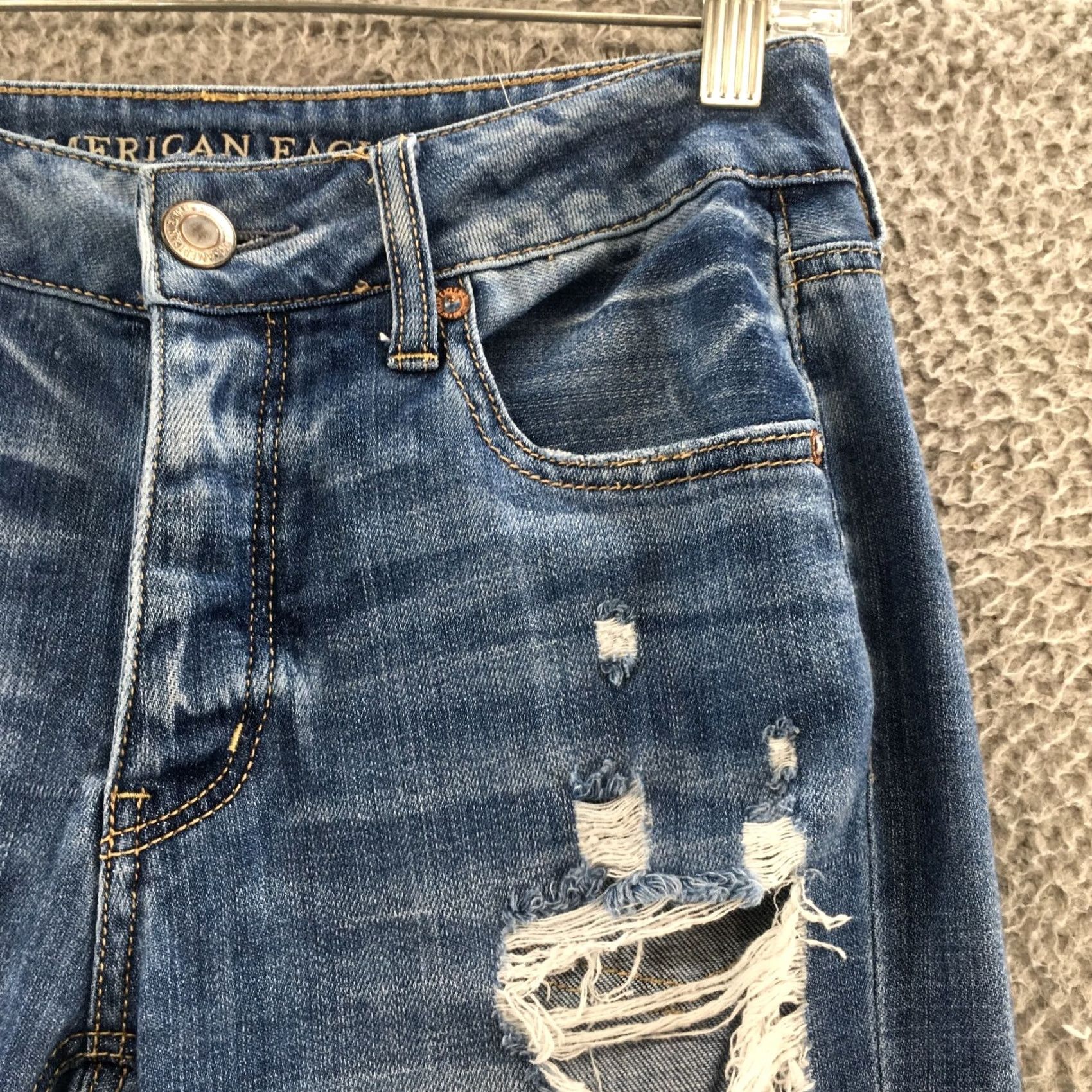 American Eagle Outfitters American Eagle Outfitters Jeans Womens 0R Skinny Blue Distressed 28x29 Classic 5-Pocket Denim Regular Rise Mens? Size 25" / US 0 / IT 36 - 5 Thumbnail