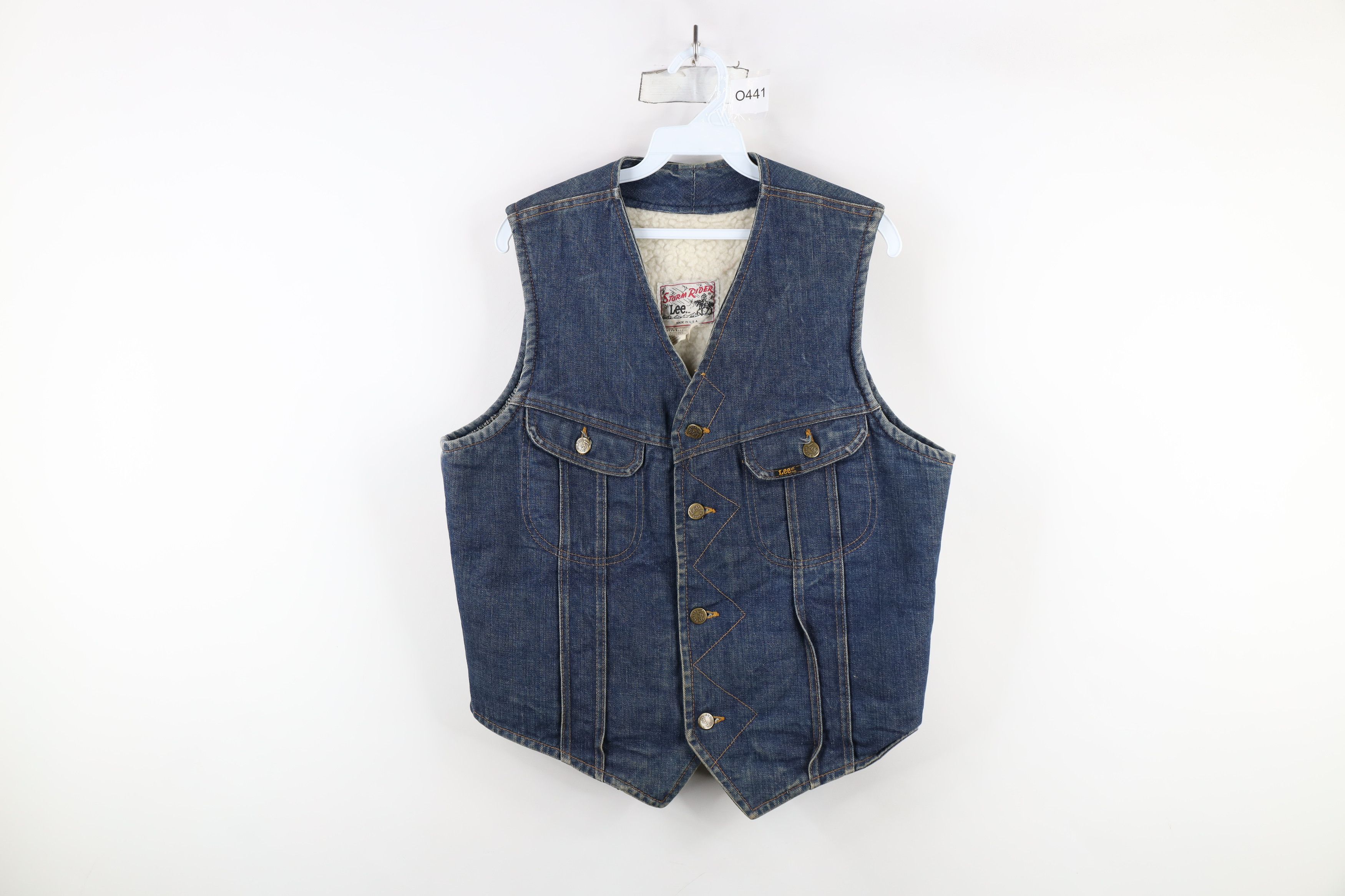 Vintage 60s 70s Lee Storm Rider Lined Denim Vest Jacket USA