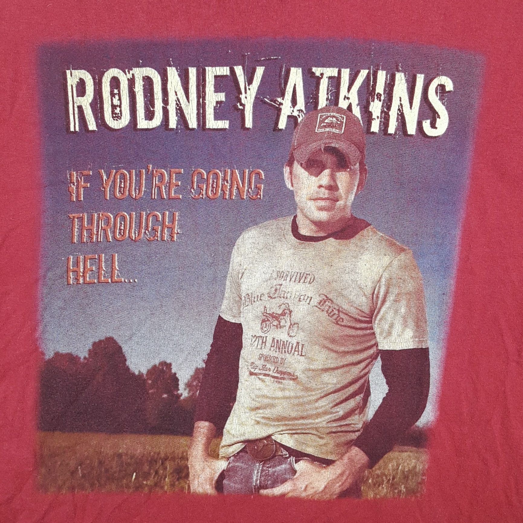 Gildan VINTAGE Rodney Atkins Tour 2007 Country Music T-Shirt XL Red Cotton Band Western Y2K Unisex Size US XL / EU 56 / 4 - 2 Thumbnail