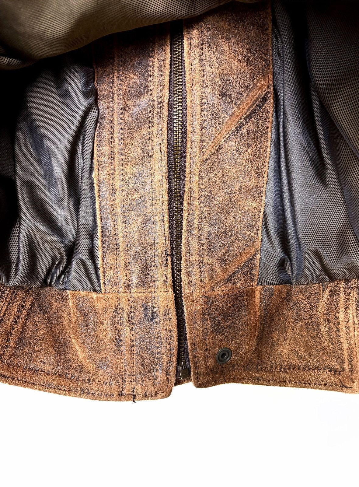 Genuine Leather Collezione Distressed Suede Leather Jacket Size US M / EU 48-50 / 2 - 15 Thumbnail