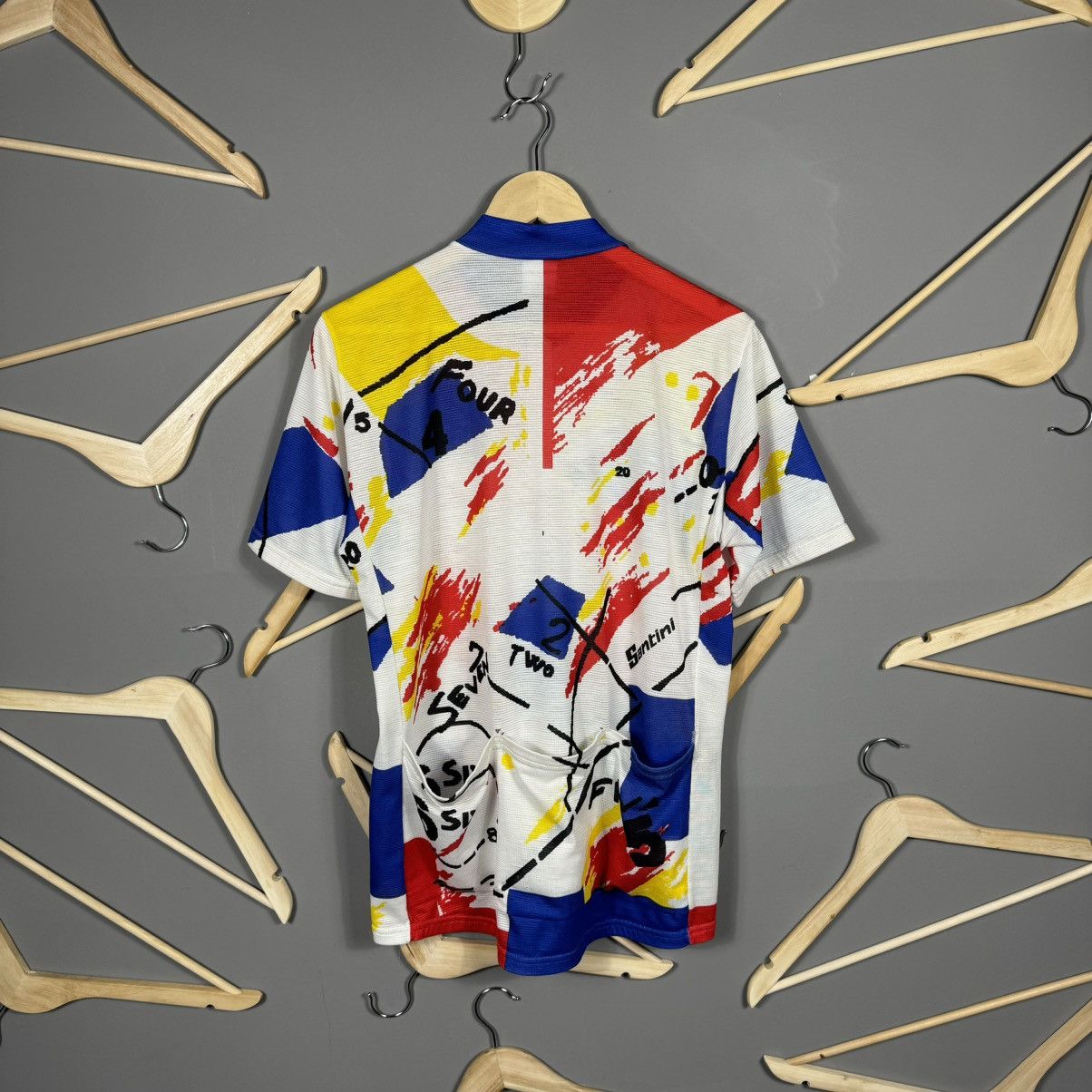 Vintage Vintage 90s SMS Santini Cycling Jersey Size US XL / EU 56 / 4 - 7 Thumbnail