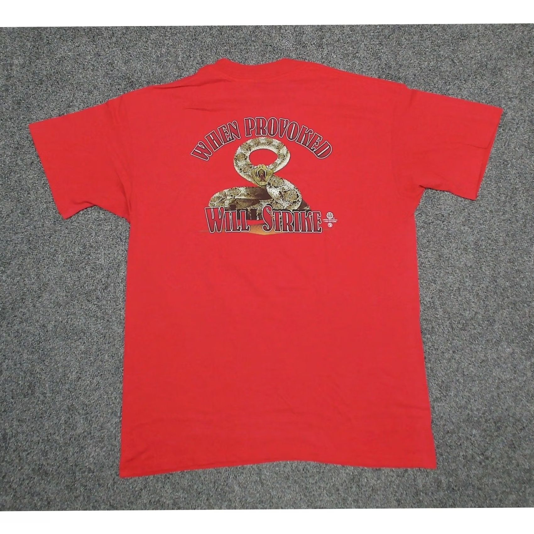 Vintage VINTAGE 90s Machinists Union Pocket T-Shirt Rattlesnake Strike Red Mens 2XL Single Size US XXL / EU 58 / 5 - 4 Thumbnail