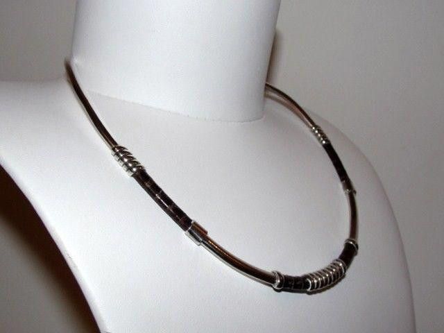 Handmade Sterling Silver Mexican Snakeskin Collar Necklace Size ONE SIZE - 2 Thumbnail
