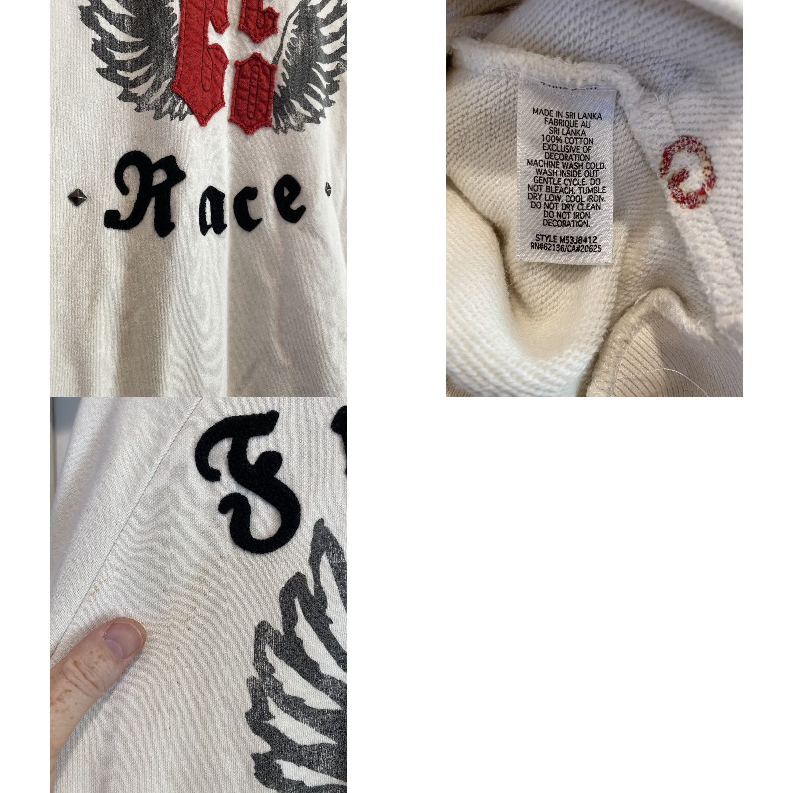 Guess Guess Jeans Cotton Freedom Race Track Jacket M Patches Embroidered Mens Medium White Size US 31 - 8 Thumbnail