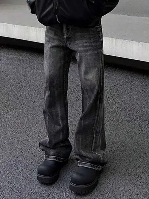 Jean Washed Y2K Avant Garde 90s denim jeans Size US 34 / EU 50 - 2 Thumbnail