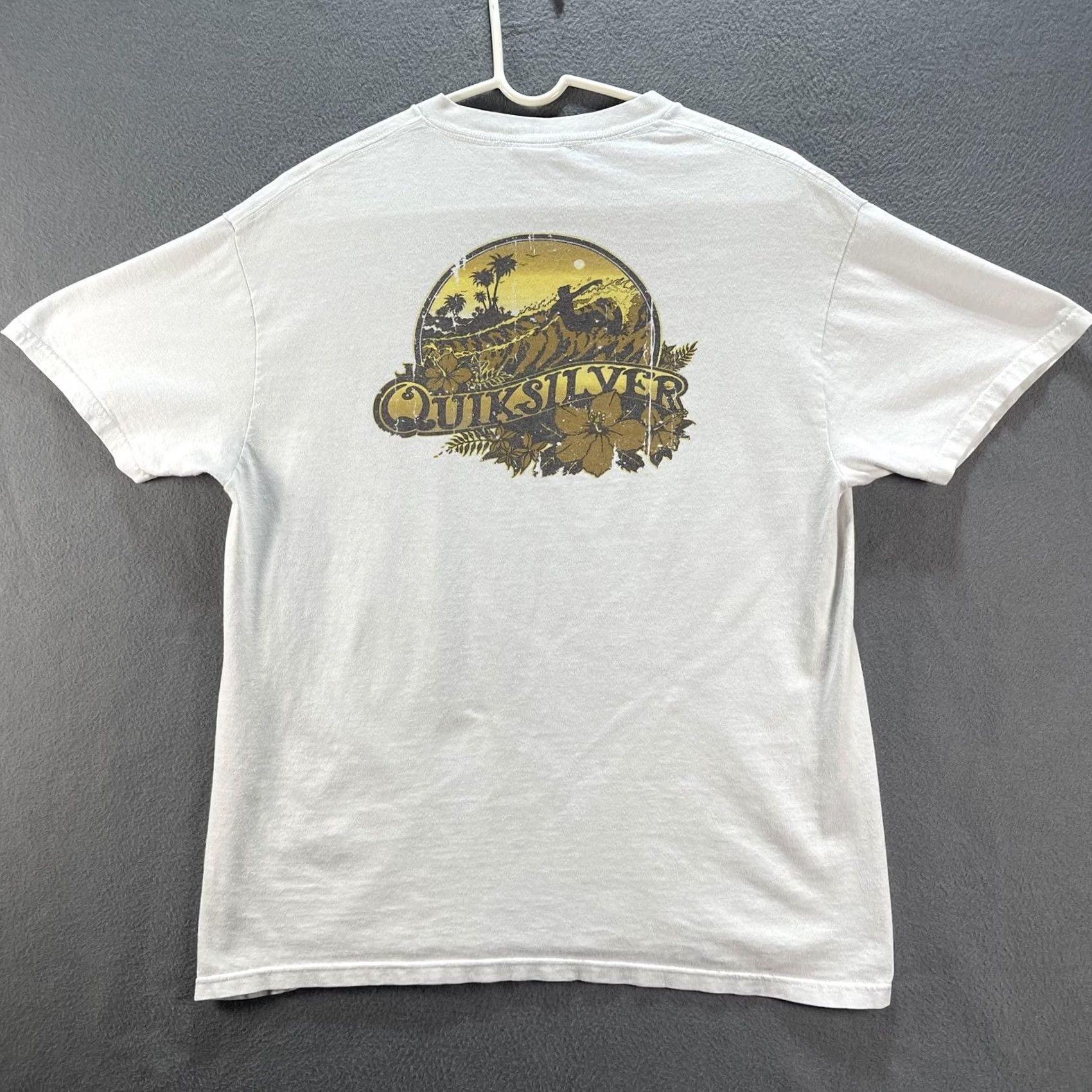 Quiksilver Quiksilver Surf Shirt Mens Large White Vintage Graphic Floral Short Sleeve Skate Size US L / EU 52-54 / 3 - 2 Thumbnail