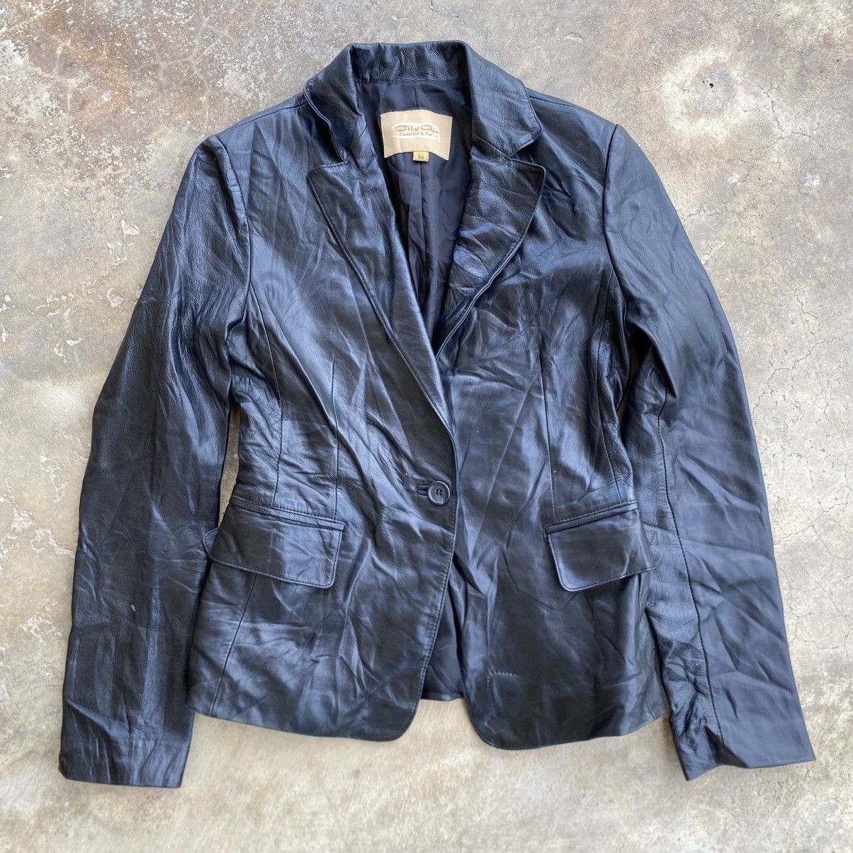 Genuine Leather City Gee Leather & Fur Blazer Jacket Size S / US 4 / IT 40 - 1 Thumbnail
