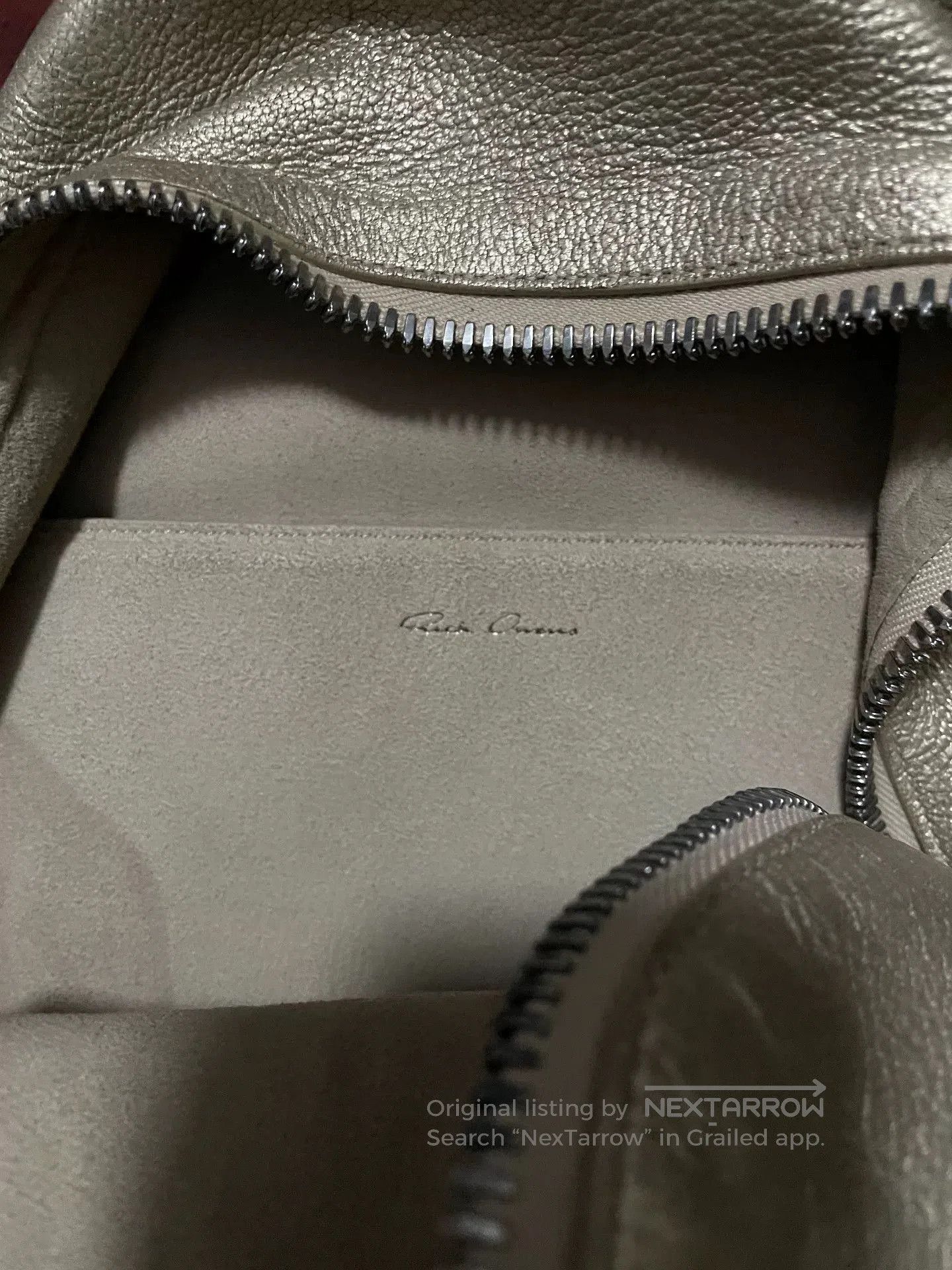 Rick Owens rick owens small leather backpack in champagne. Size ONE SIZE - 3 Thumbnail