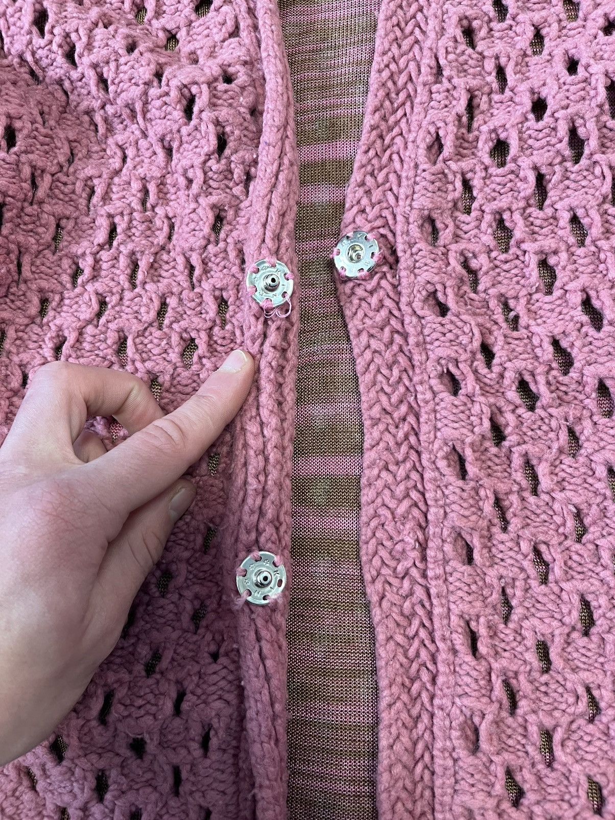 Missoni Missoni Pink Open Knit Cardigan Sweater Wool Cashmere Italy Size XS / US 0-2 / IT 36-38 - 11 Thumbnail
